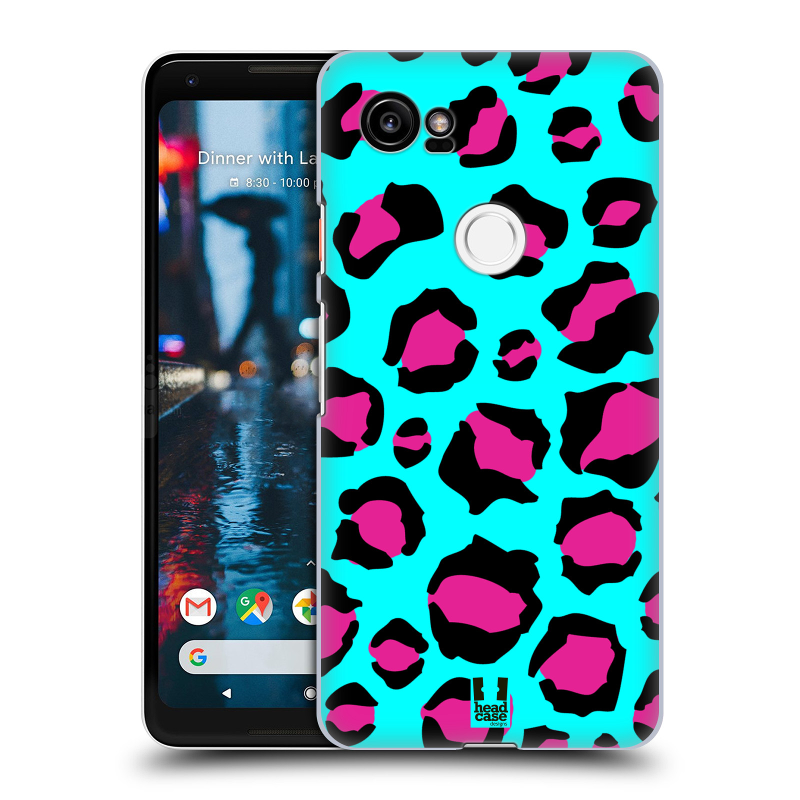 HEAD CASE plastový obal na mobil Google Pixel 2 XL vzor Divočina zvíře tyrkysový leopard