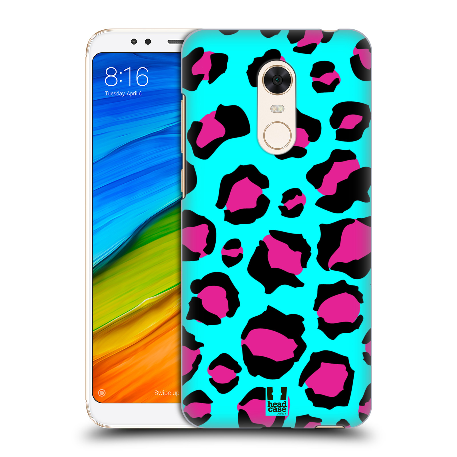 HEAD CASE plastový obal na mobil Xiaomi Redmi 5 PLUS vzor Divočina zvíře tyrkysový leopard
