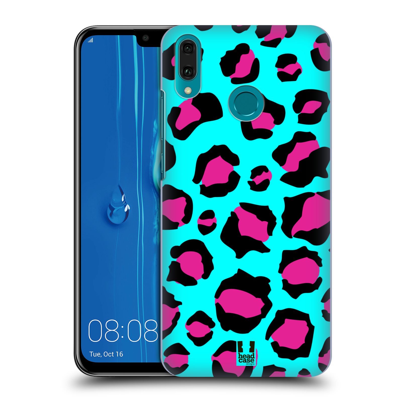 Pouzdro na mobil Huawei Y9 2019 - HEAD CASE - vzor Divočina zvíře tyrkysový leopard
