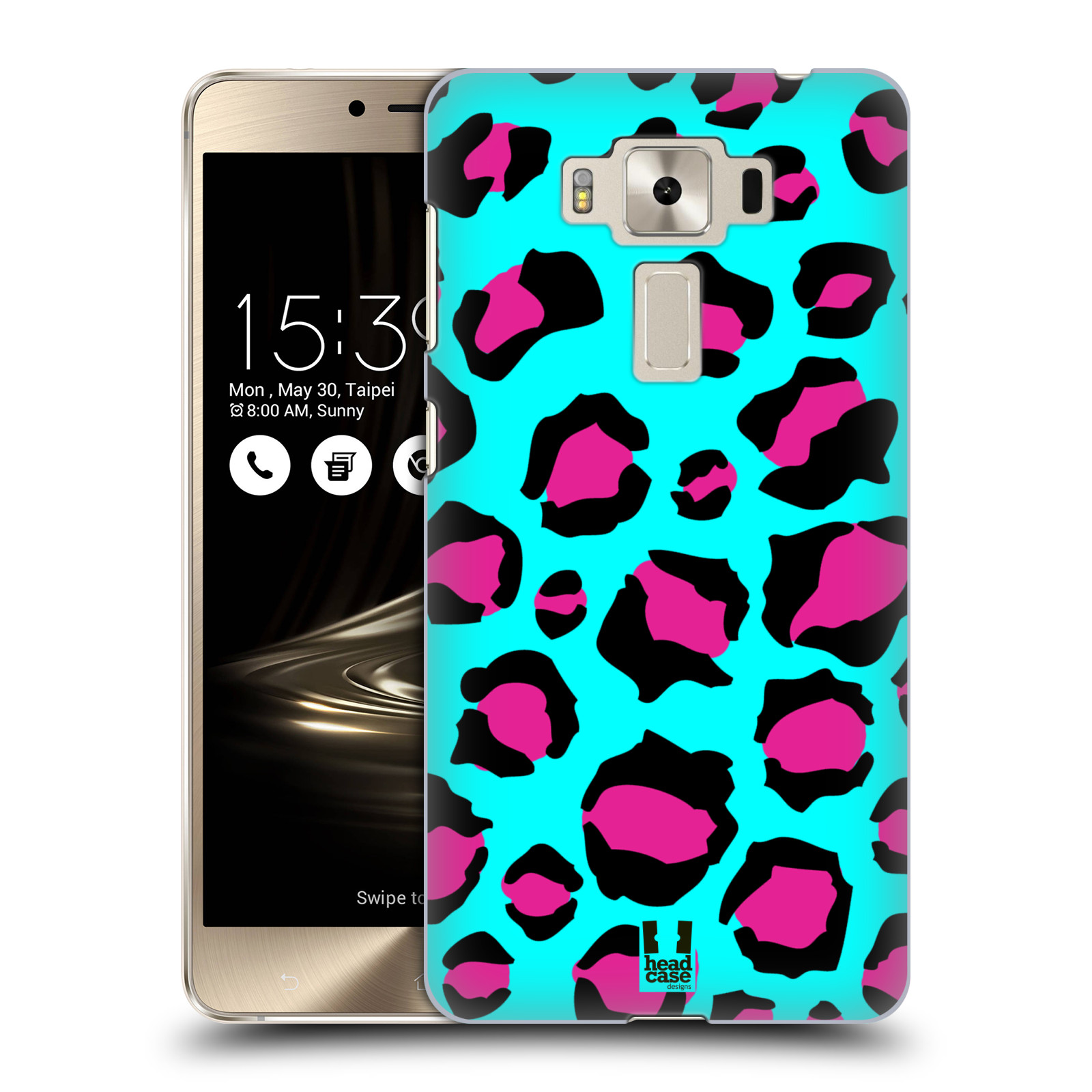 HEAD CASE plastový obal na mobil Asus Zenfone 3 DELUXE ZS550KL vzor Divočina zvíře tyrkysový leopard