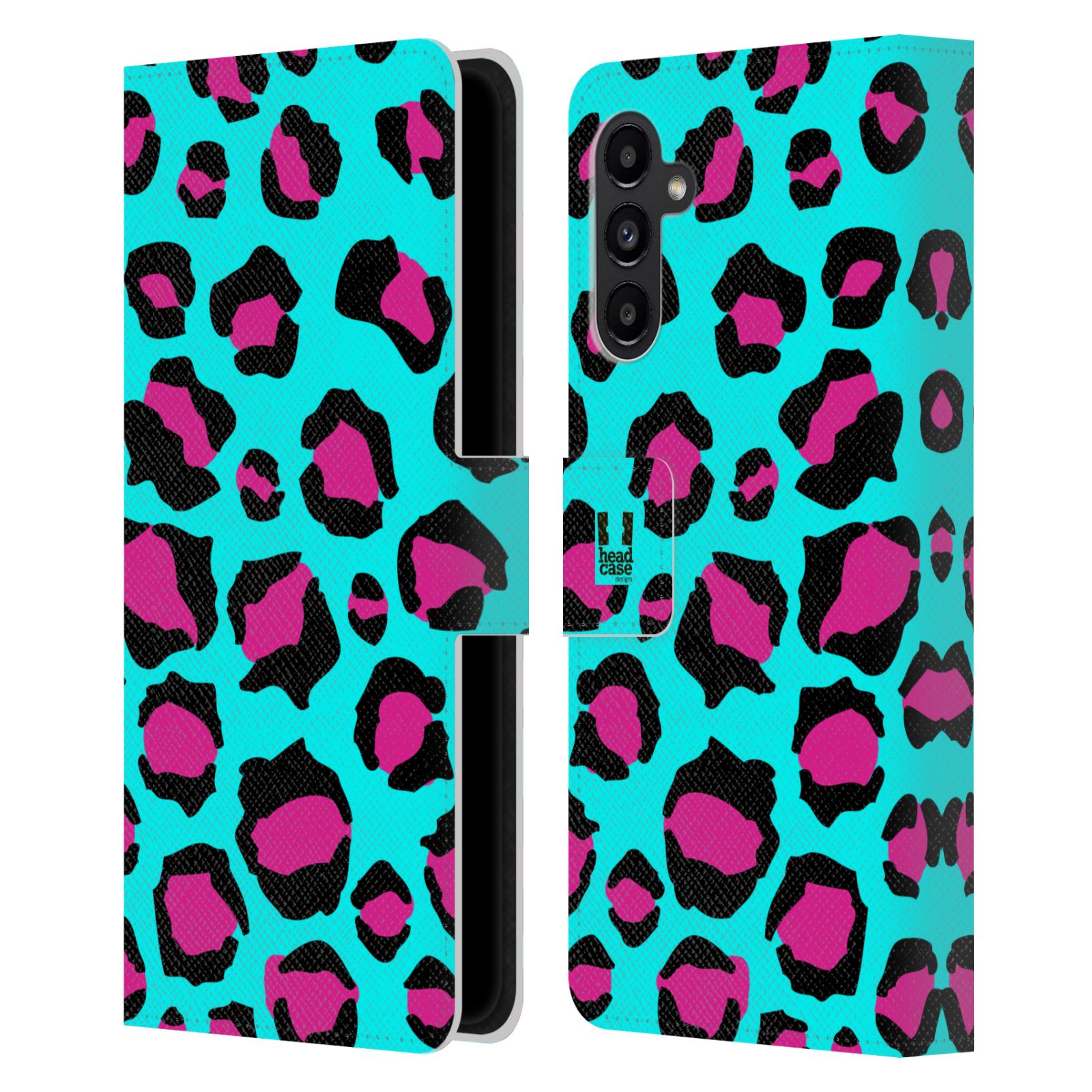 Pouzdro HEAD CASE na mobil Samsung Galaxy A13 5G Zvířecí barevné vzory tyrkysový leopard