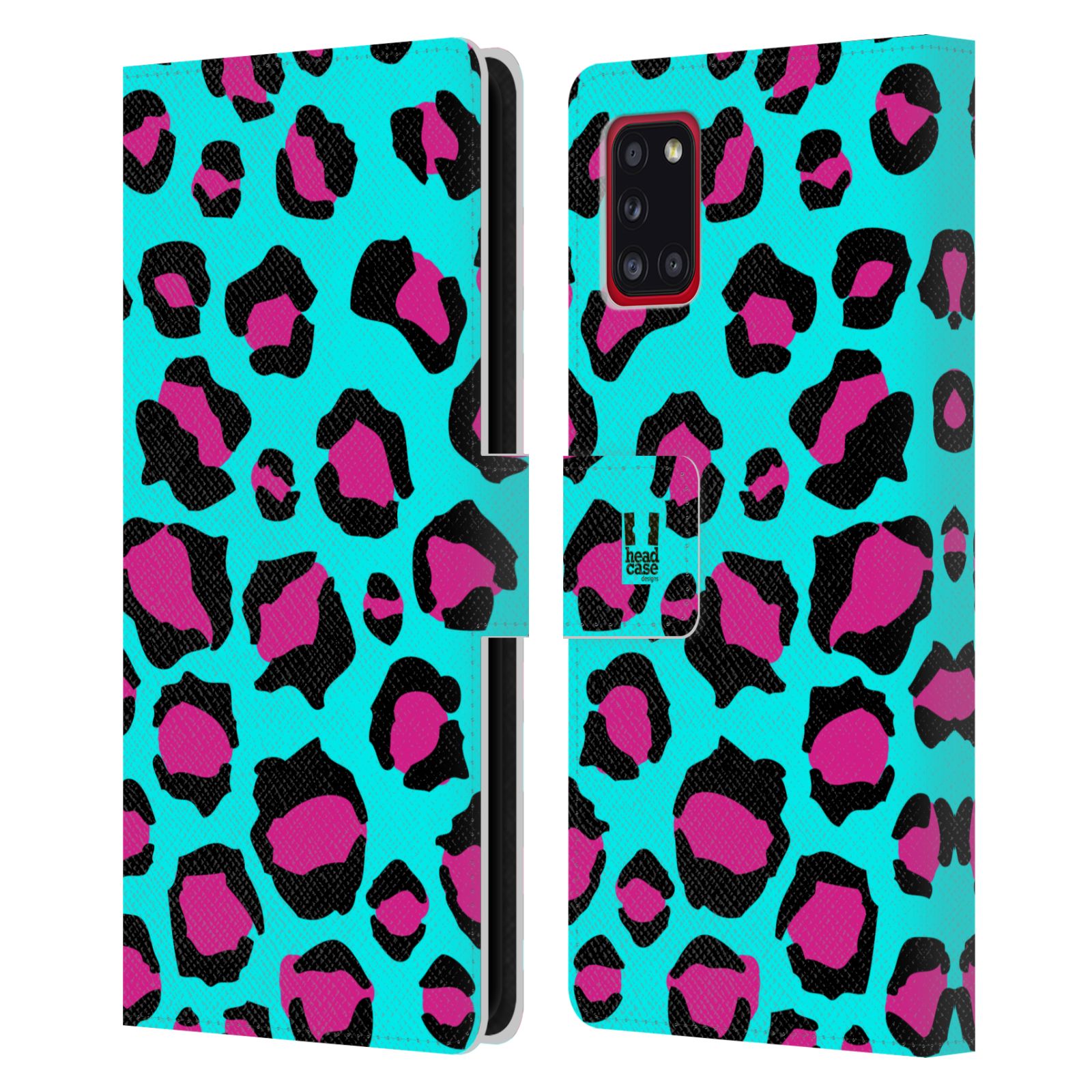 Pouzdro HEAD CASE na mobil Samsung Galaxy A31 Zvířecí barevné vzory tyrkysový leopard