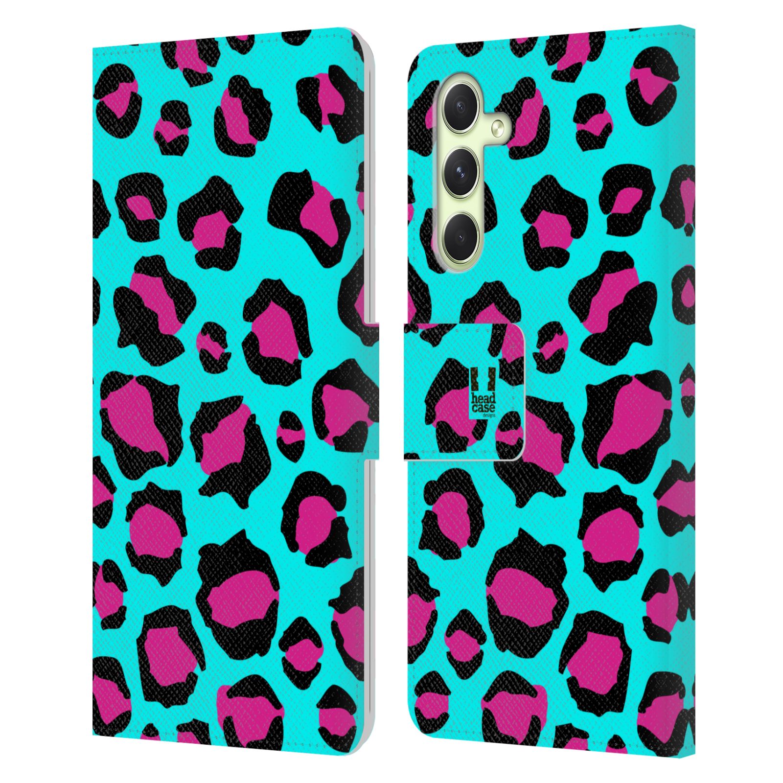 Pouzdro HEAD CASE na mobil Samsung Galaxy A54 5G Zvířecí barevné vzory tyrkysový leopard