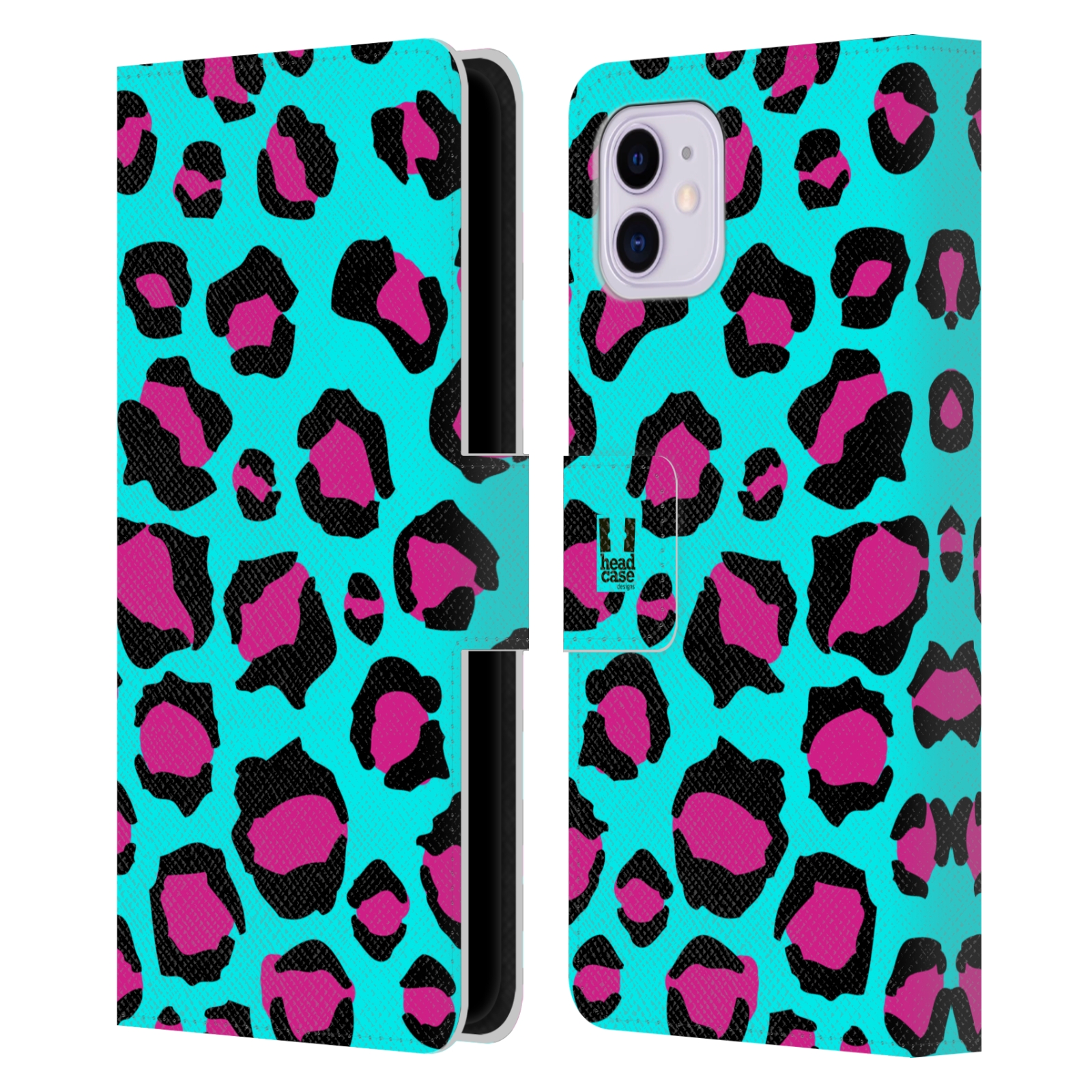 Pouzdro na mobil Apple Iphone 11 Zvířecí barevné vzory tyrkysový leopard