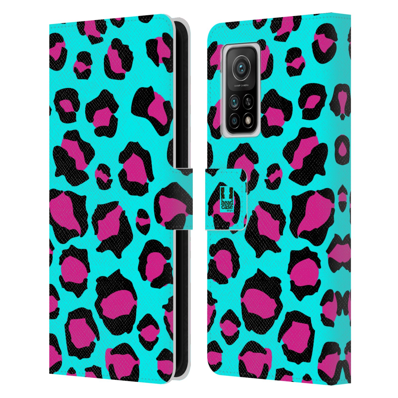 Pouzdro HEAD CASE na mobil Xiaomi Mi 10T / Mi 10T PRO Zvířecí barevné vzory tyrkysový leopard