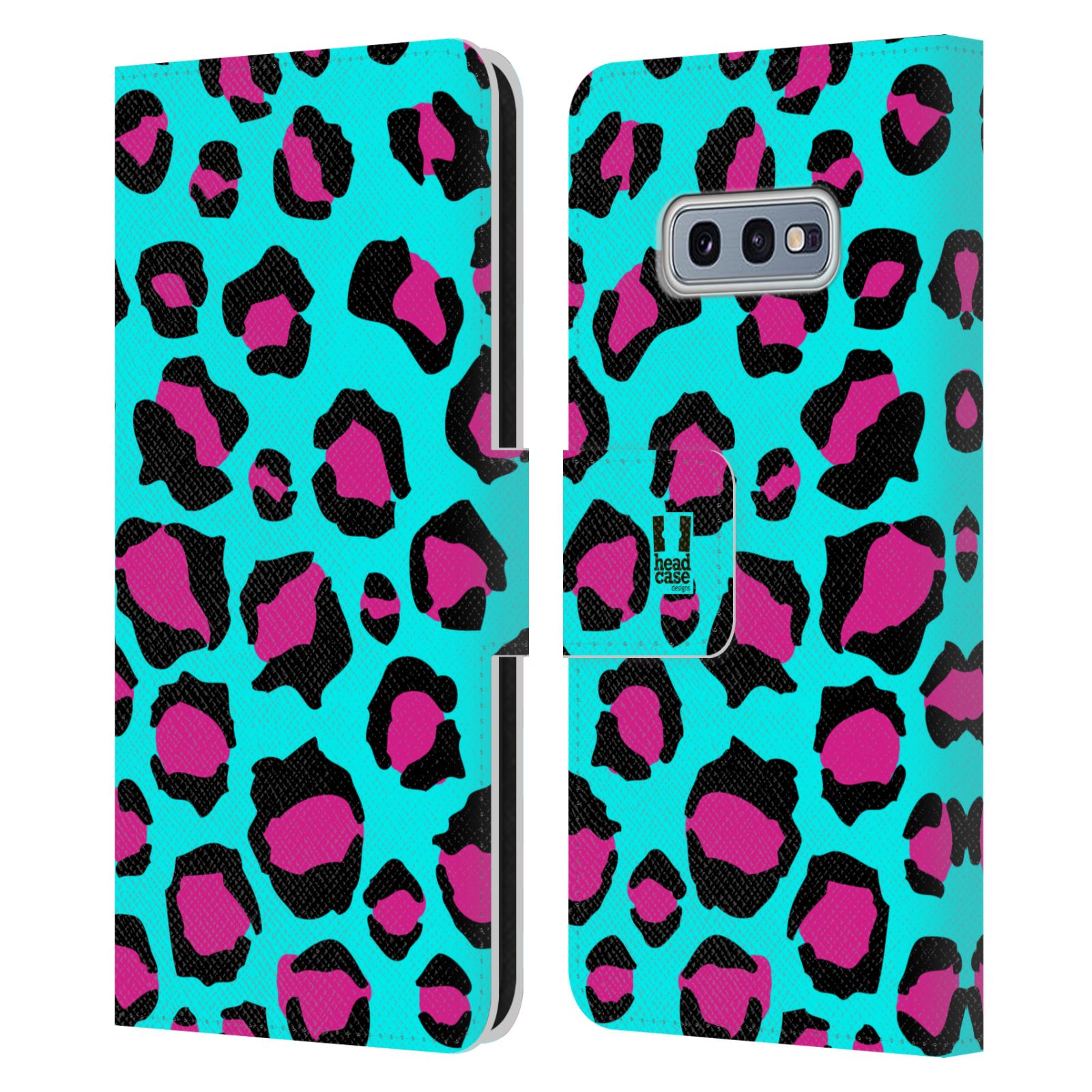 Pouzdro HEAD CASE na mobil Samsung Galaxy S10e Zvířecí barevné vzory tyrkysový leopard