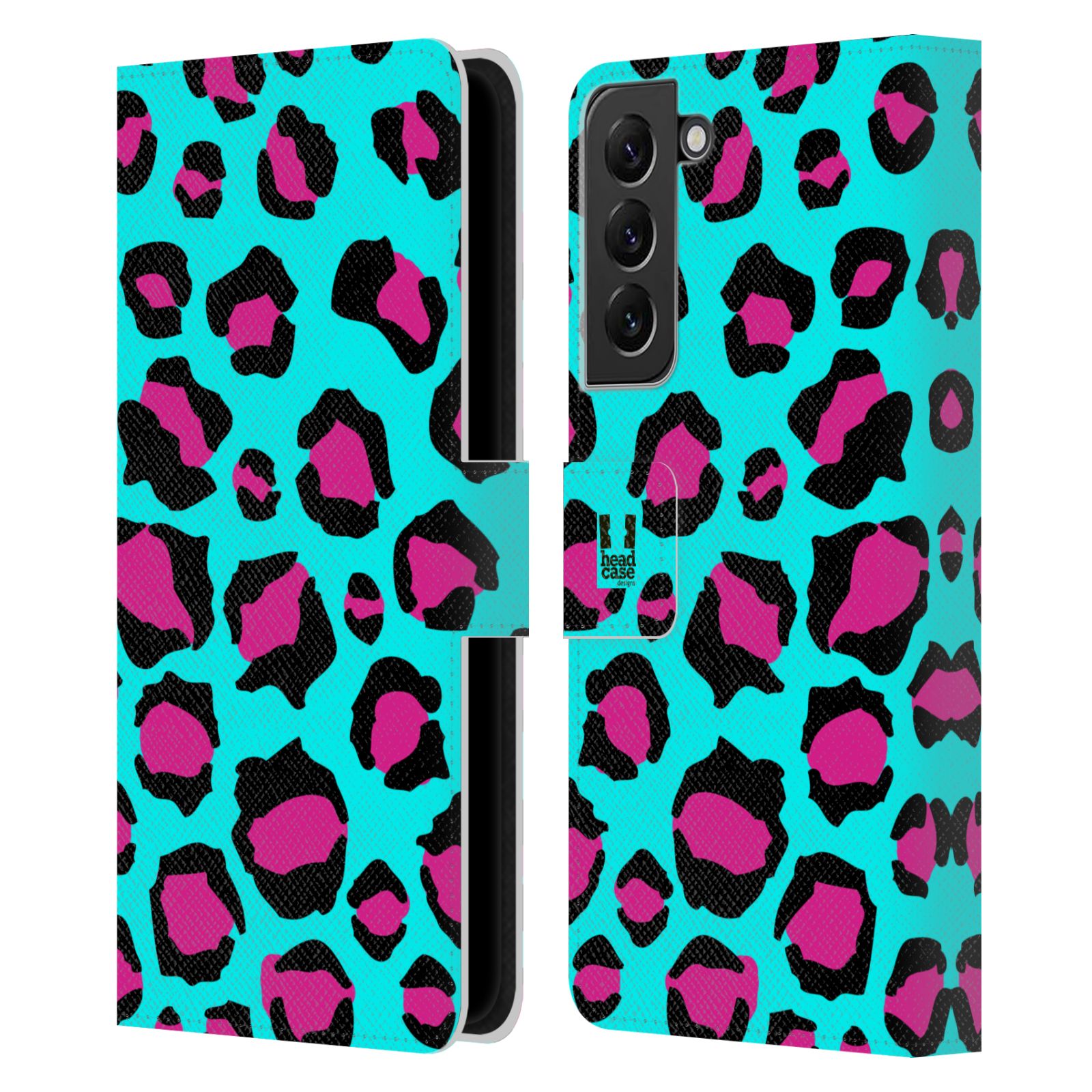 Pouzdro HEAD CASE na mobil Samsung Galaxy S22+ / S22+ 5G Zvířecí barevné vzory tyrkysový leopard