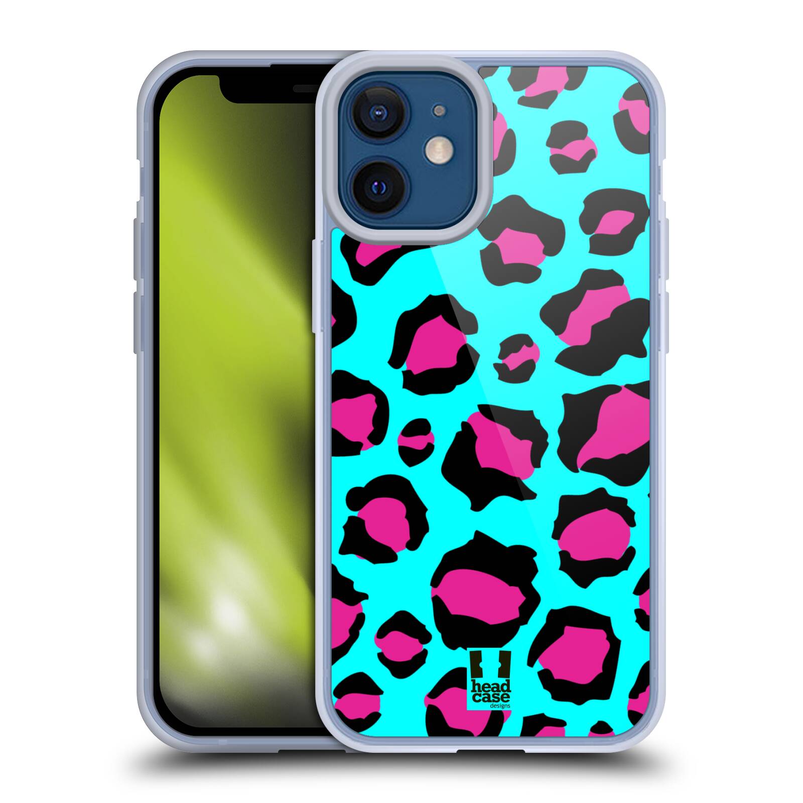 Plastový obal na mobil Apple Iphone 12 MINI vzor Divočina zvíře tyrkysový leopard