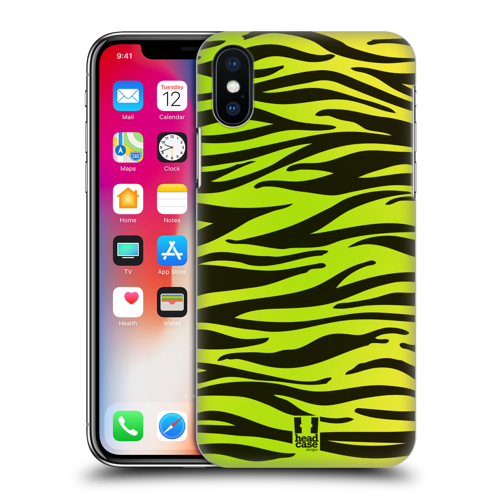 HEAD CASE plastový obal na mobil Apple Iphone X / XS vzor Divočina zvíře zelená zebra