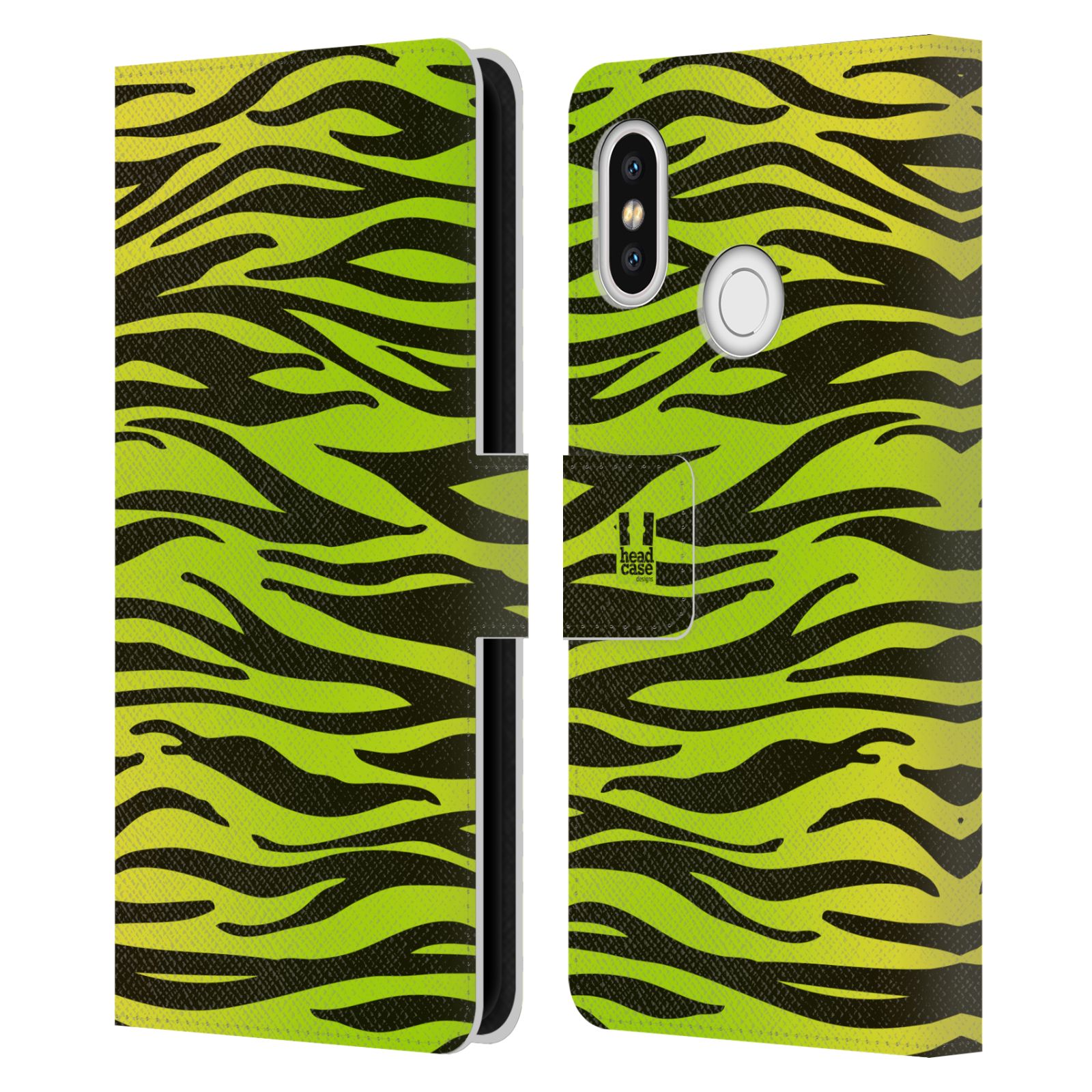 HEAD CASE Flipové pouzdro pro mobil Xiaomi Mi 8 Zvířecí barevné vzory žlutozelená zebra