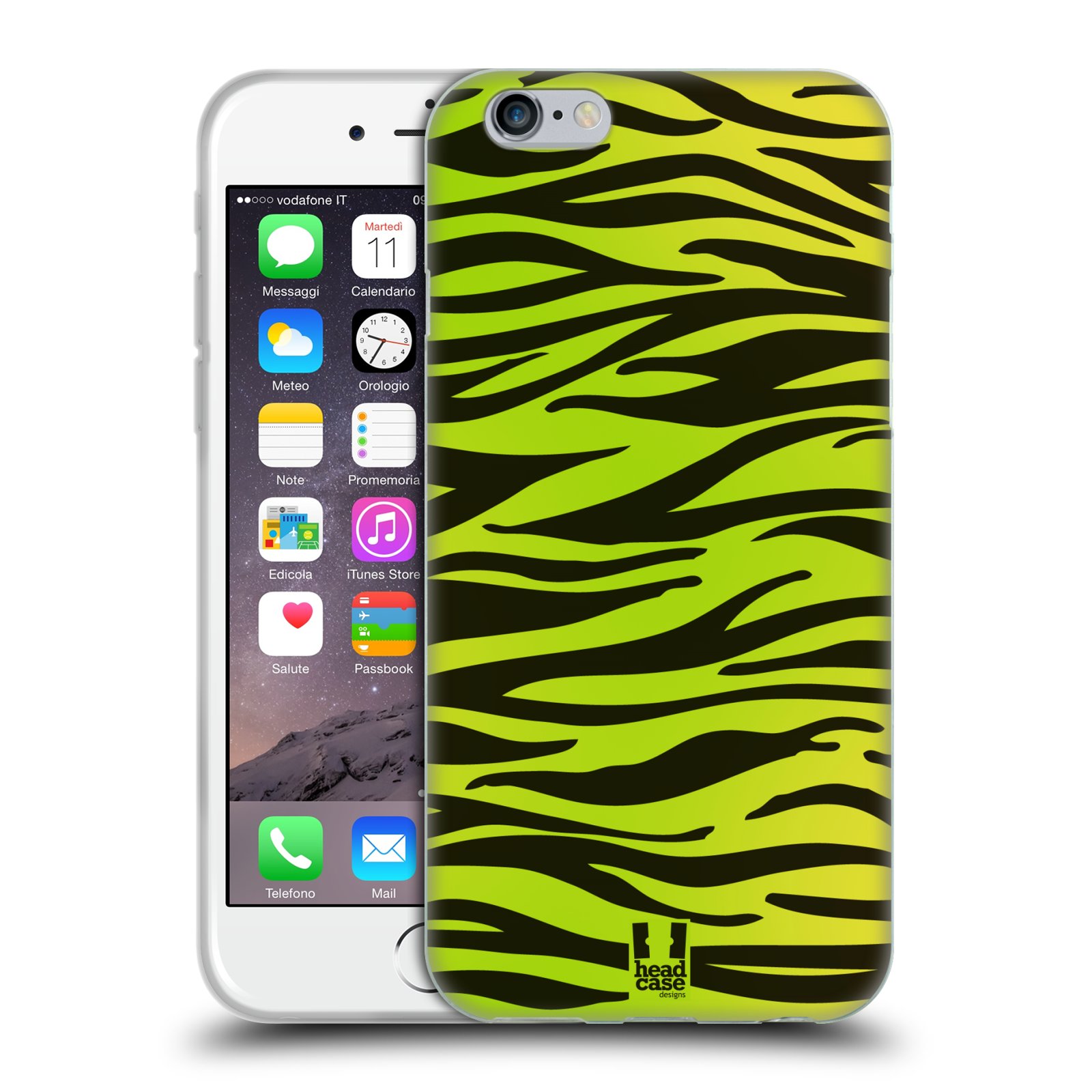 HEAD CASE silikonový obal na mobil Apple Iphone 6/6S vzor Divočina zvíře zelená zebra