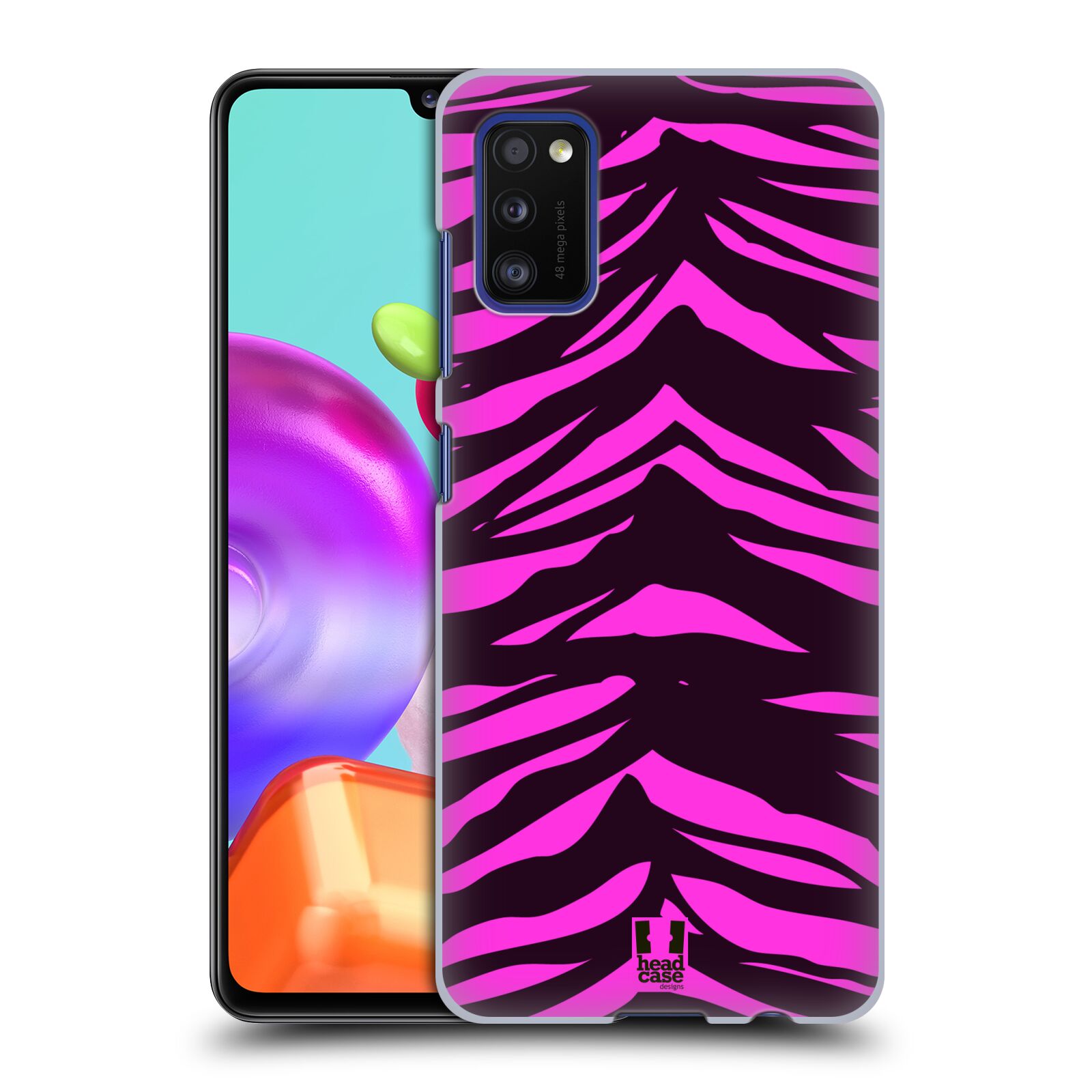 Zadní kryt na mobil Samsung Galaxy A41 vzor Divočina zvíře tygr anilinová/fialová