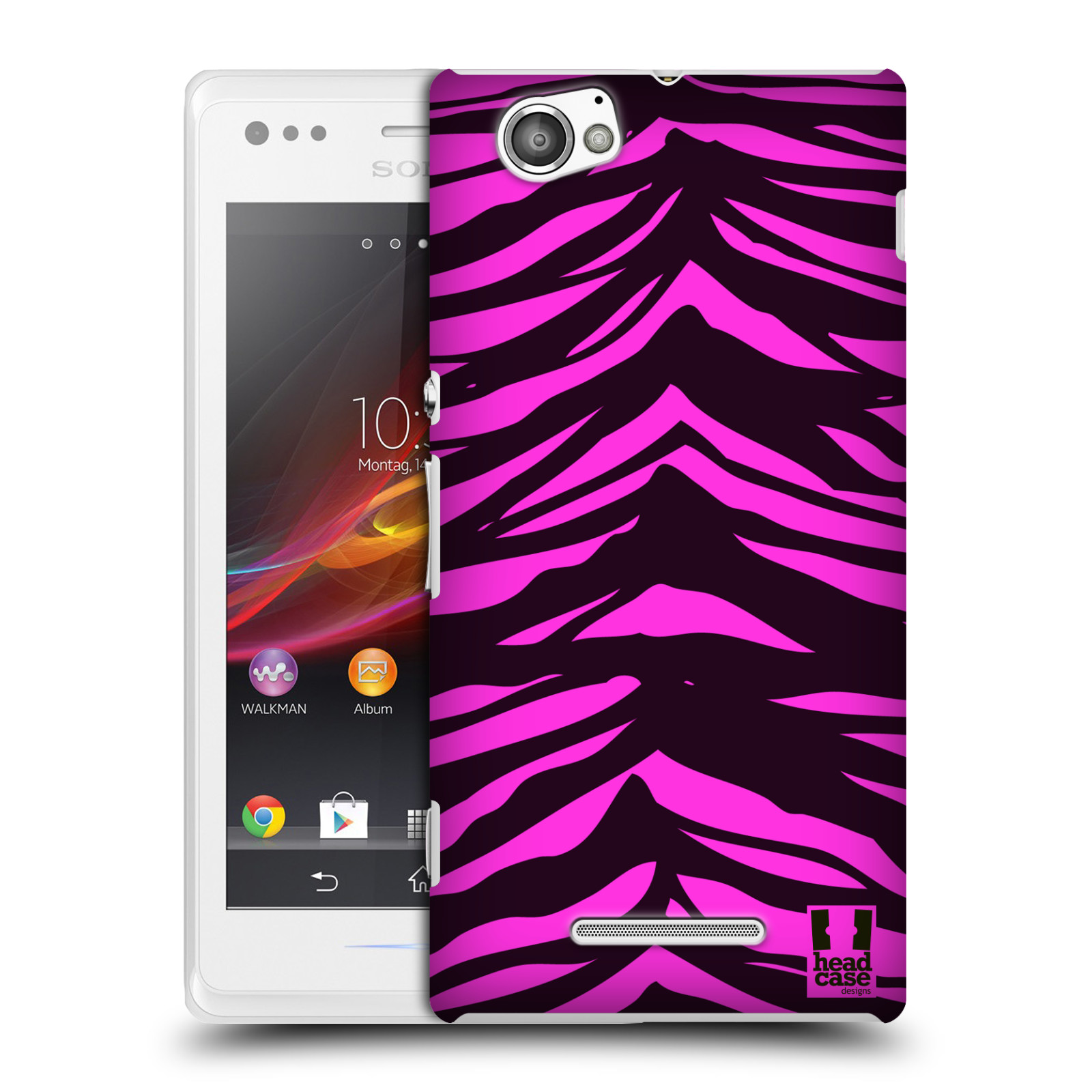 HEAD CASE plastový obal na mobil Sony Xperia M vzor Divočina zvíře tygr anilinová/fialová