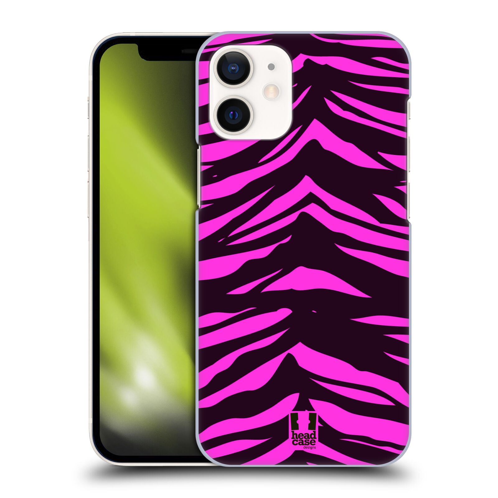 Plastový obal na mobil Apple Iphone 12 MINI vzor Divočina zvíře tygr anilinová/fialová