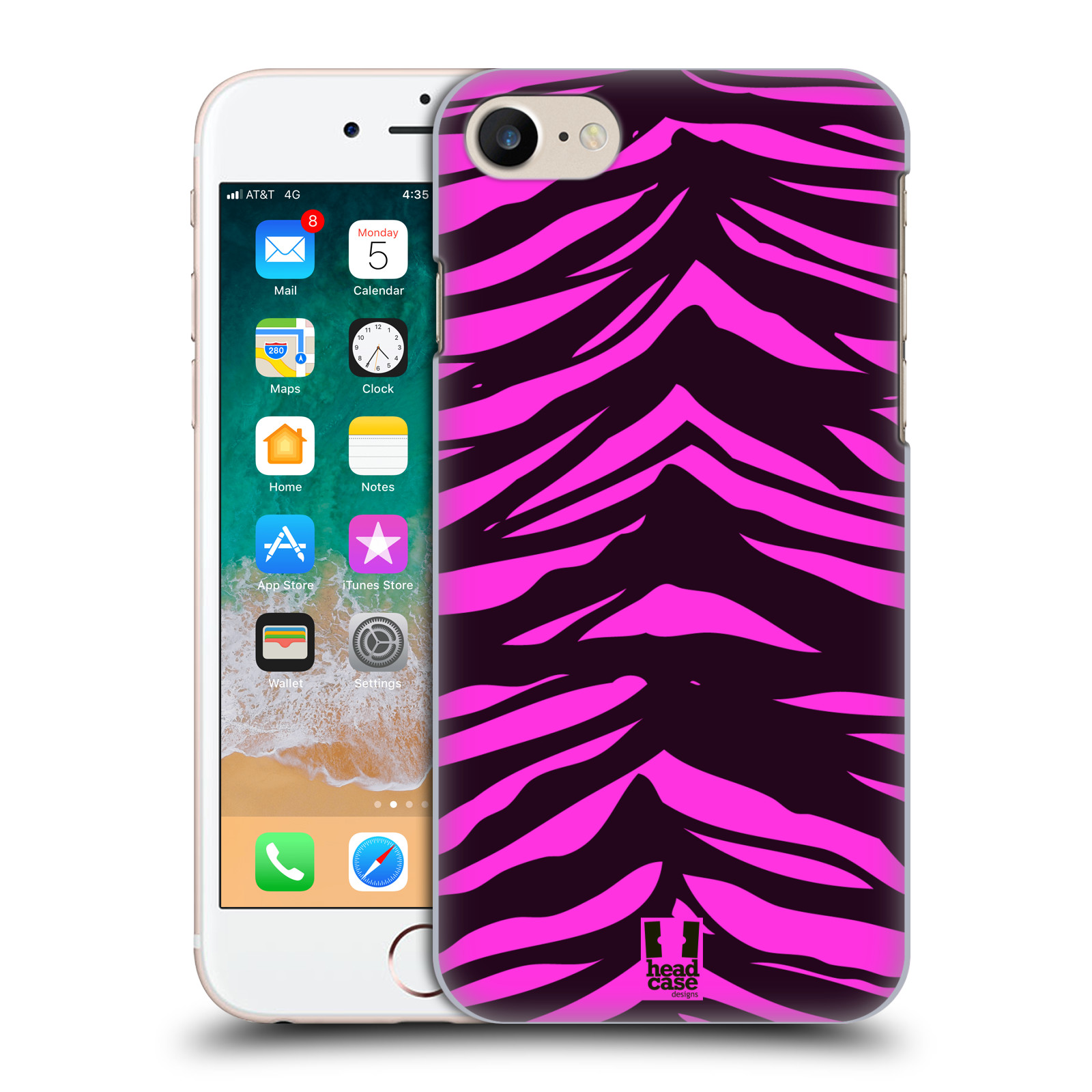 HEAD CASE plastový obal na mobil Apple Iphone 7 vzor Divočina zvíře tygr anilinová/fialová