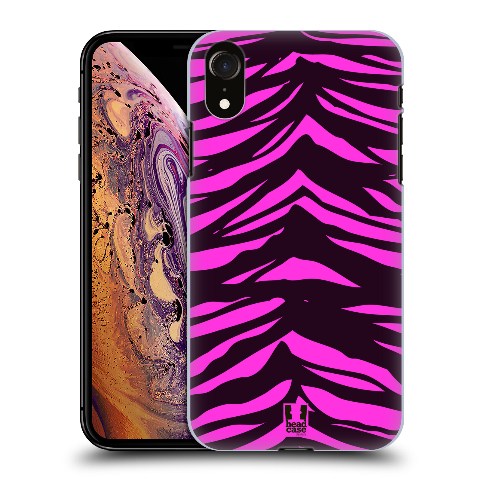 HEAD CASE plastový obal na mobil Apple Iphone XR vzor Divočina zvíře tygr anilinová/fialová