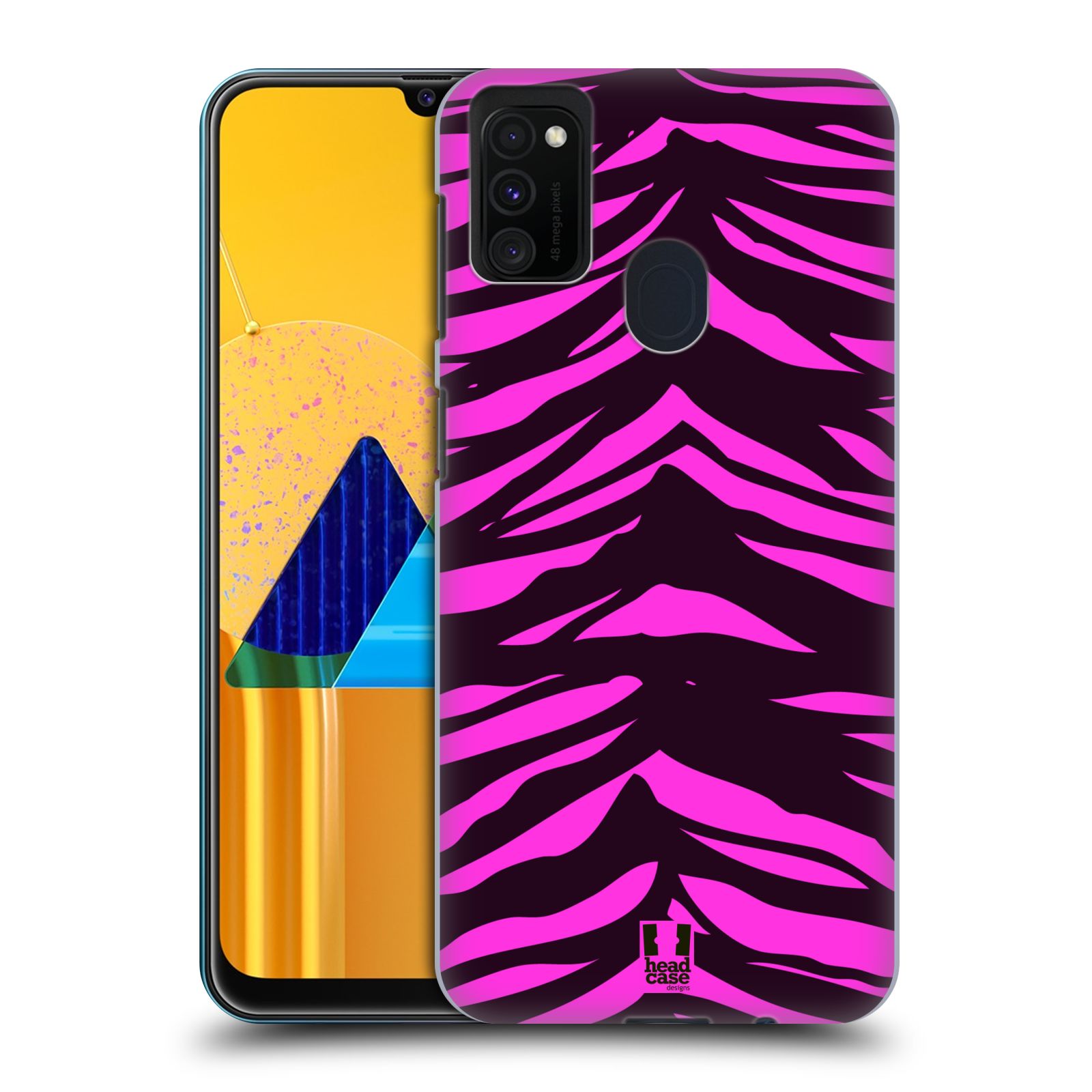 Zadní kryt na mobil Samsung Galaxy M21 vzor Divočina zvíře tygr anilinová/fialová