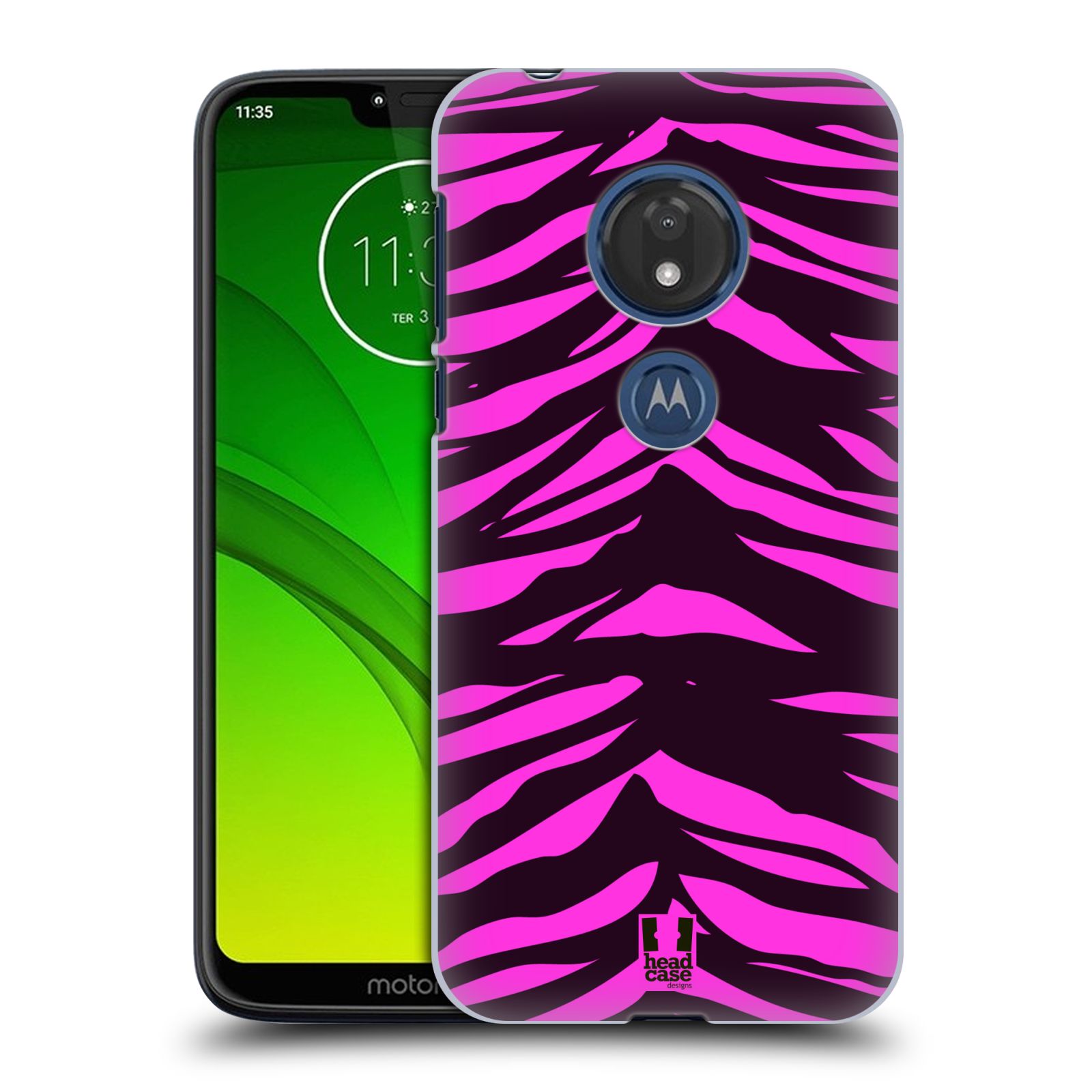 Pouzdro na mobil Motorola Moto G7 Play vzor Divočina zvíře tygr anilinová/fialová