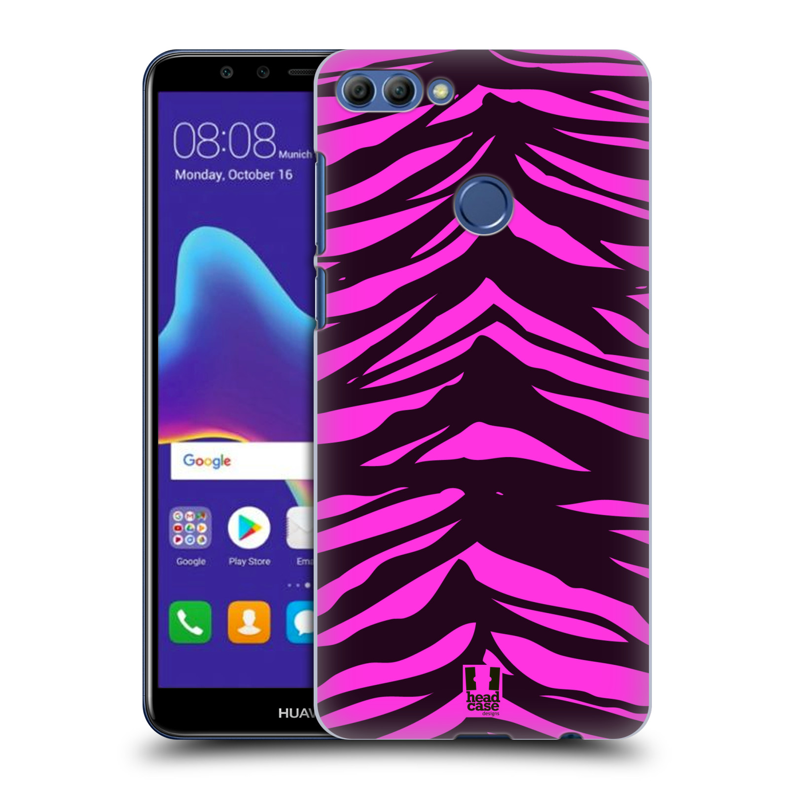 HEAD CASE plastový obal na mobil Huawei Y9 2018 vzor Divočina zvíře tygr anilinová/fialová
