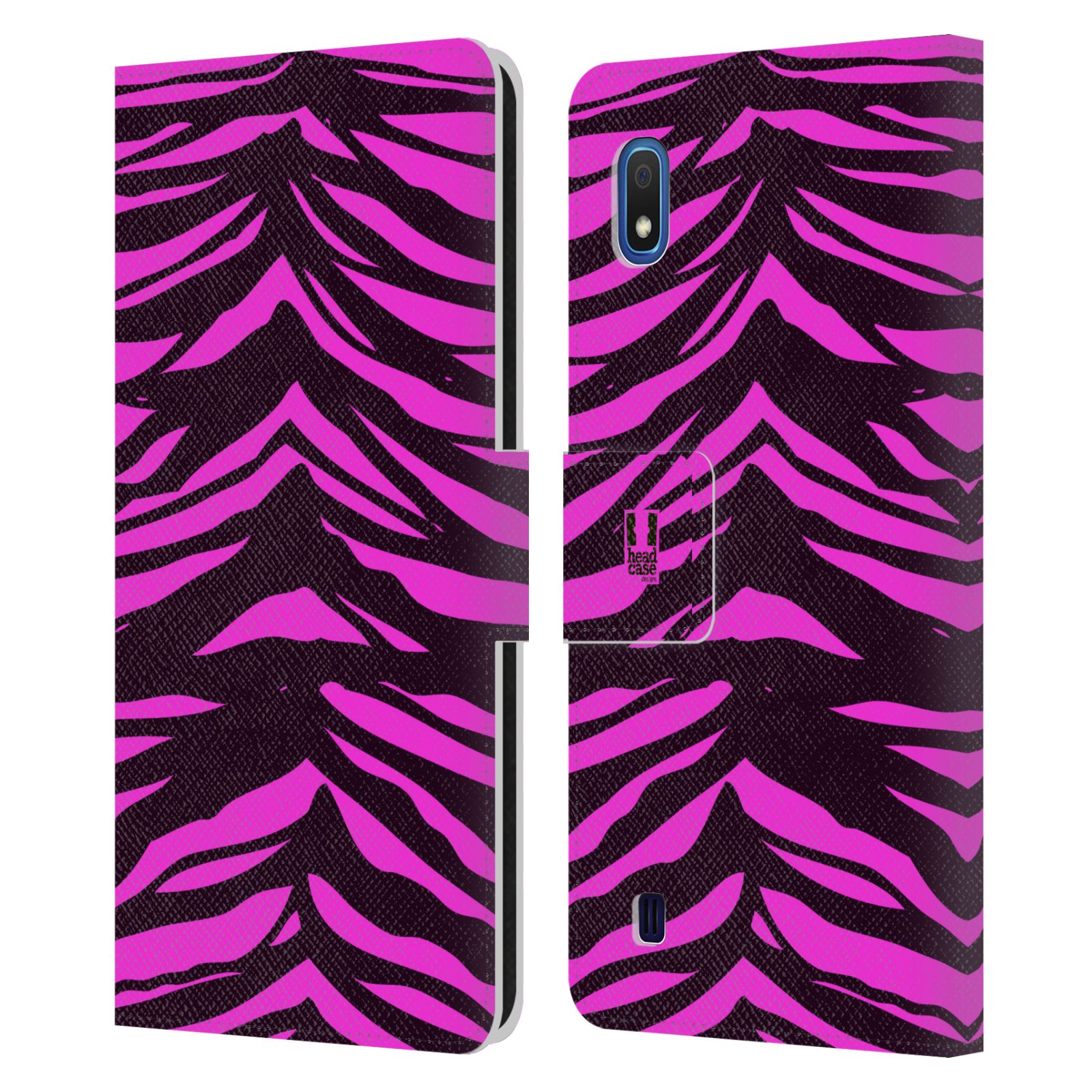 Pouzdro na mobil Samsung Galaxy A10 Zvířecí barevné vzory fialová tygr