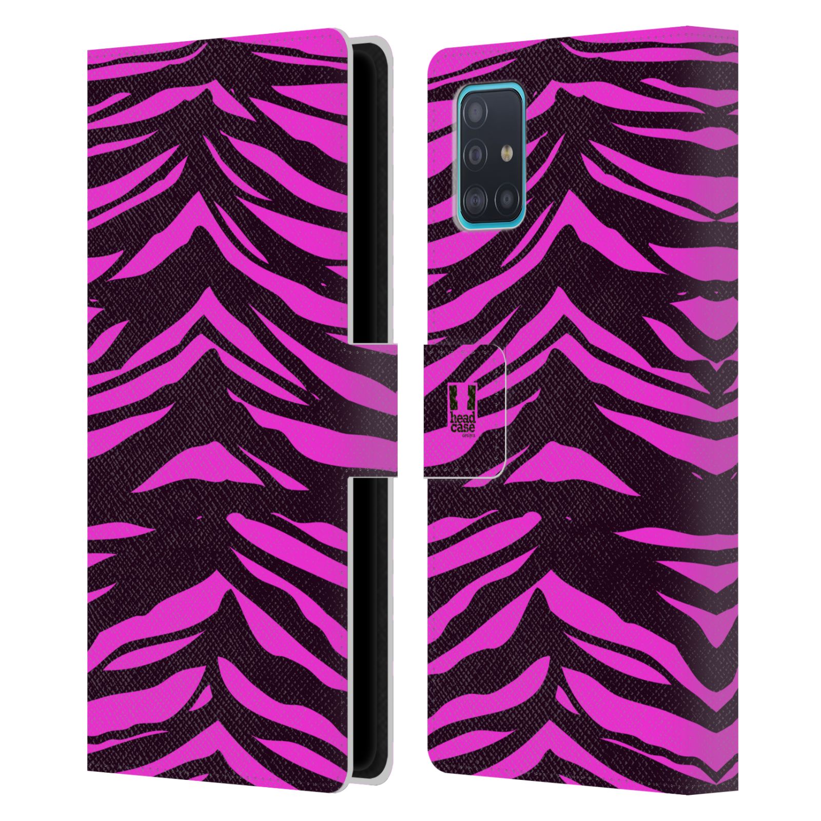 Pouzdro na mobil Samsung Galaxy A51 (A515F) Zvířecí barevné vzory fialová tygr