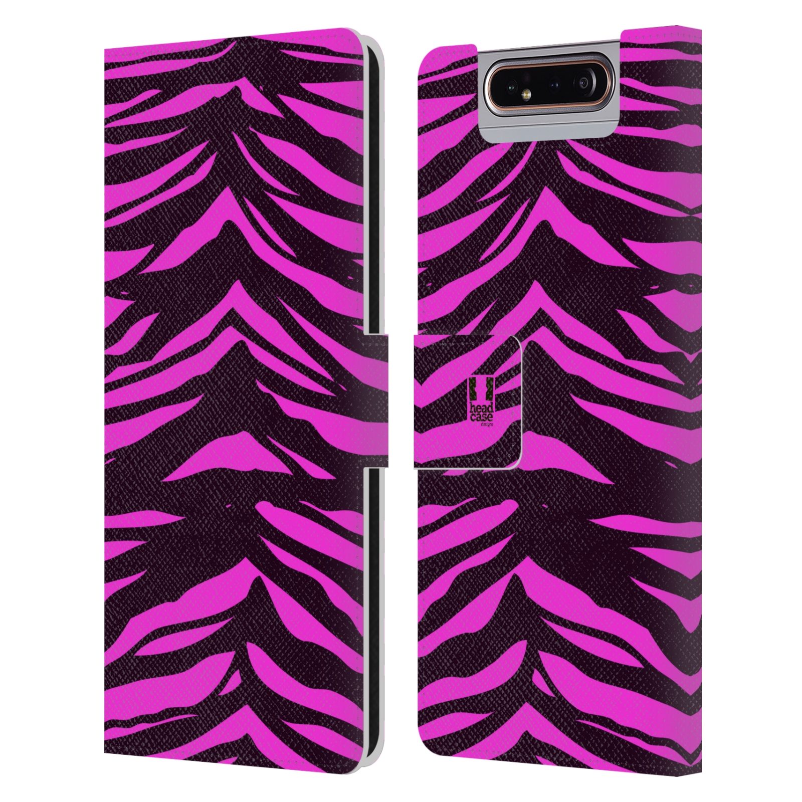 Pouzdro na mobil Samsung Galaxy A80 Zvířecí barevné vzory fialová tygr