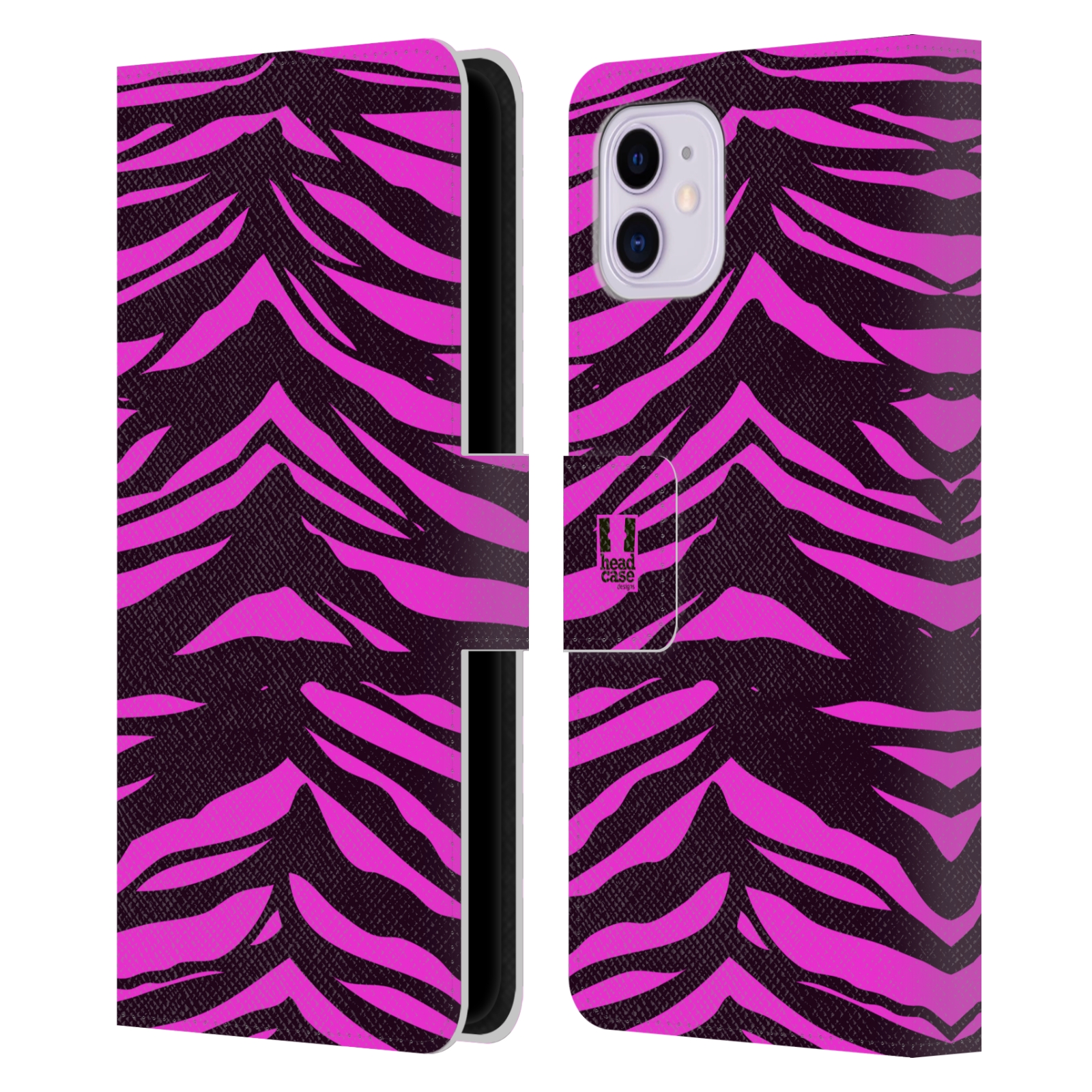 Pouzdro na mobil Apple Iphone 11 Zvířecí barevné vzory fialová tygr