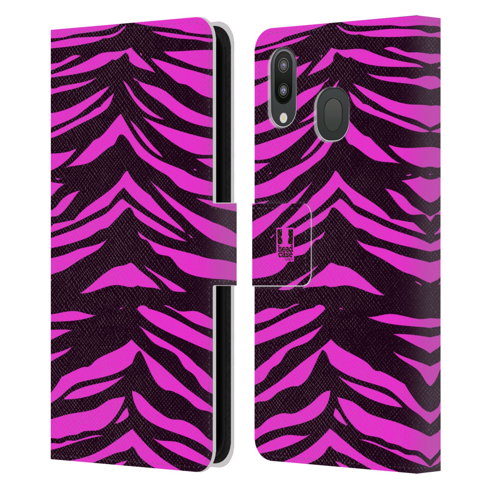 Pouzdro na mobil Samsung Galaxy M20 Zvířecí barevné vzory fialová tygr