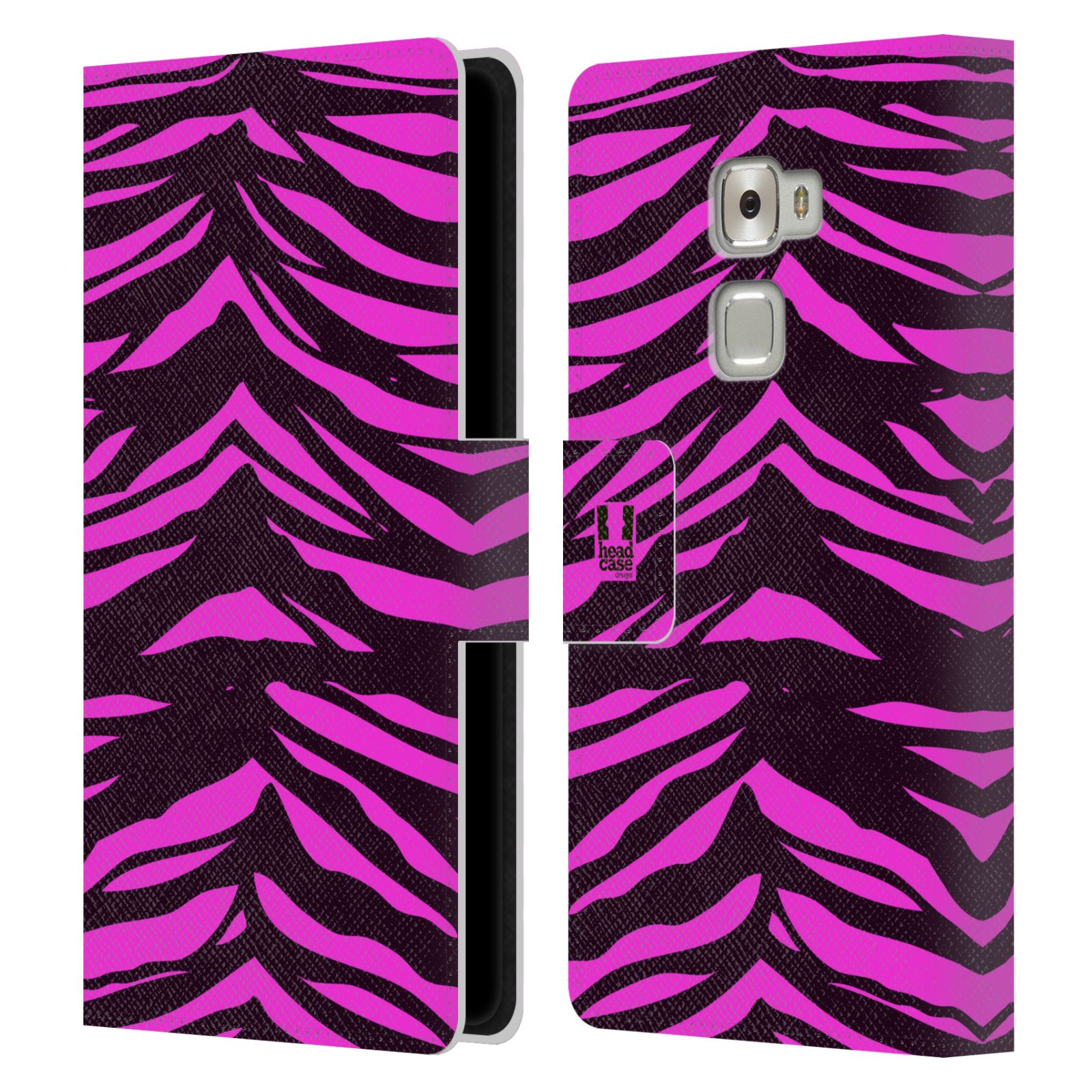 HEAD CASE Flipové pouzdro pro mobil Huawei MATE S Zvířecí barevné vzory fialová tygr