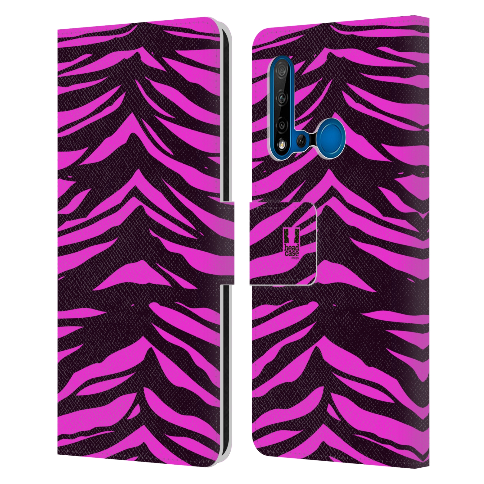 Pouzdro na mobil Huawei P20 LITE 2019 Zvířecí barevné vzory fialová tygr