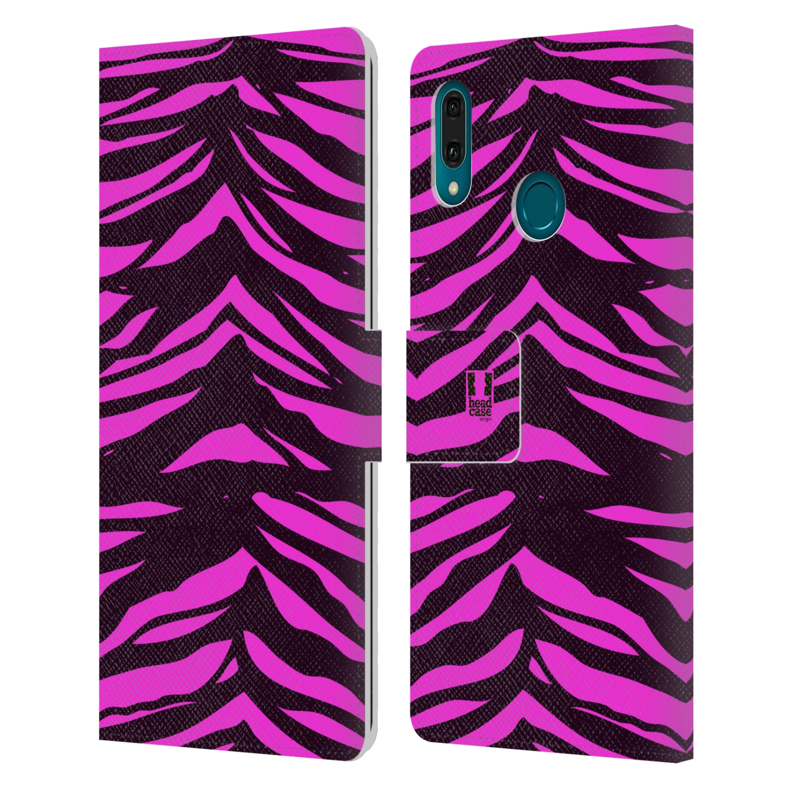 Pouzdro na mobil Huawei Y9 2019 Zvířecí barevné vzory fialová tygr