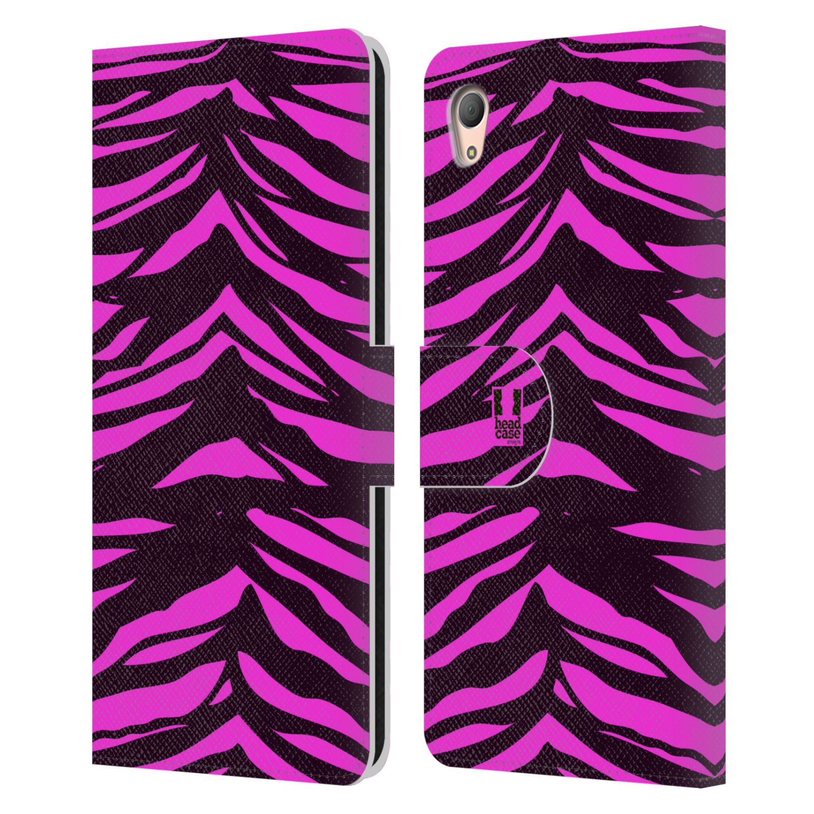 HEAD CASE Flipové pouzdro pro mobil SONY XPERIA Z3+ (PLUS) Zvířecí barevné vzory fialová tygr