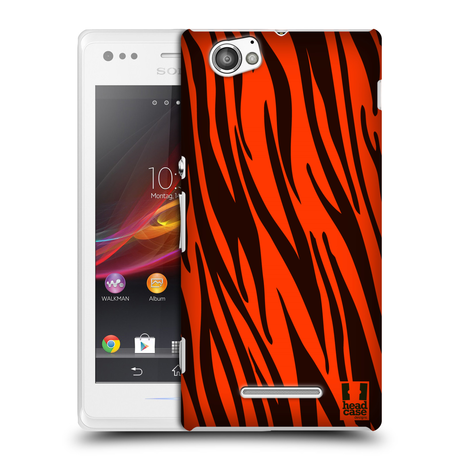 HEAD CASE plastový obal na mobil Sony Xperia M vzor Divočina zvíře oranžový tygr
