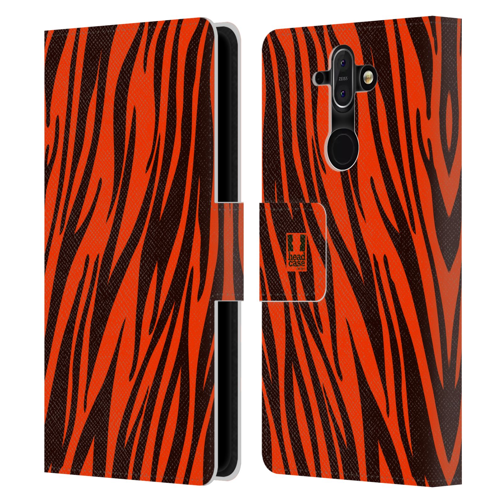 HEAD CASE Flipové pouzdro pro mobil Nokia 8 SIROCCO Zvířecí barevné vzory oranžový tygr