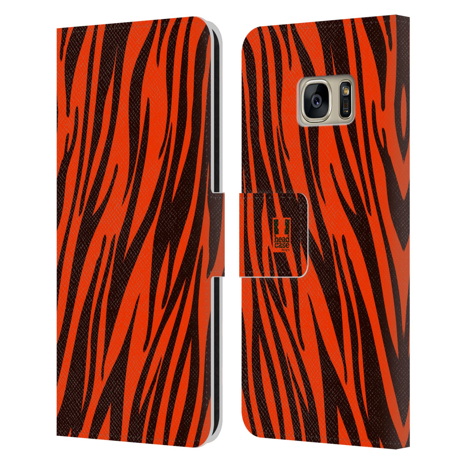 HEAD CASE Flipové pouzdro pro mobil Samsung Galaxy S7 (G9300) Zvířecí barevné vzory oranžový tygr