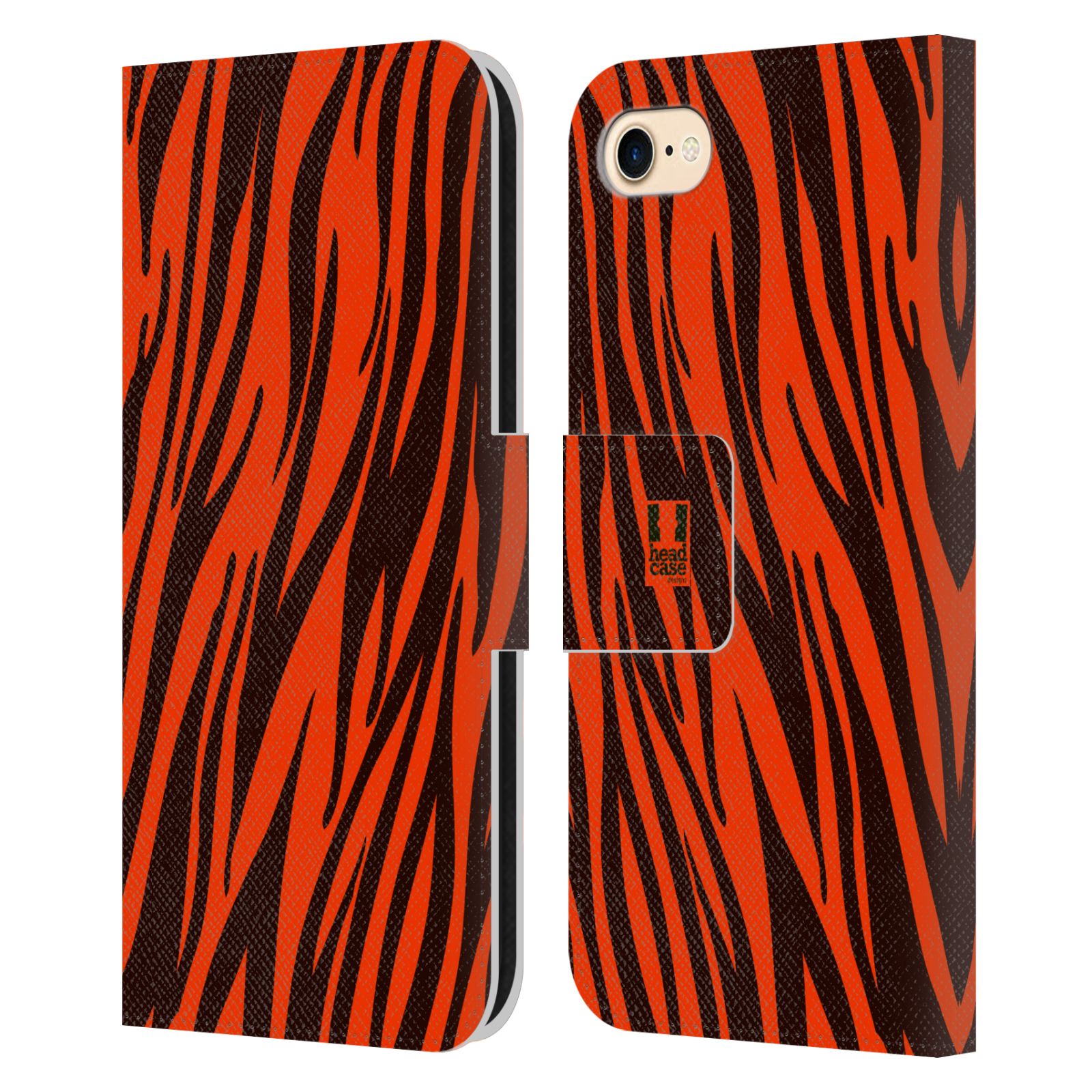 HEAD CASE Flipové pouzdro pro mobil Apple Iphone 7/8/SE 2020 Zvířecí barevné vzory oranžový tygr