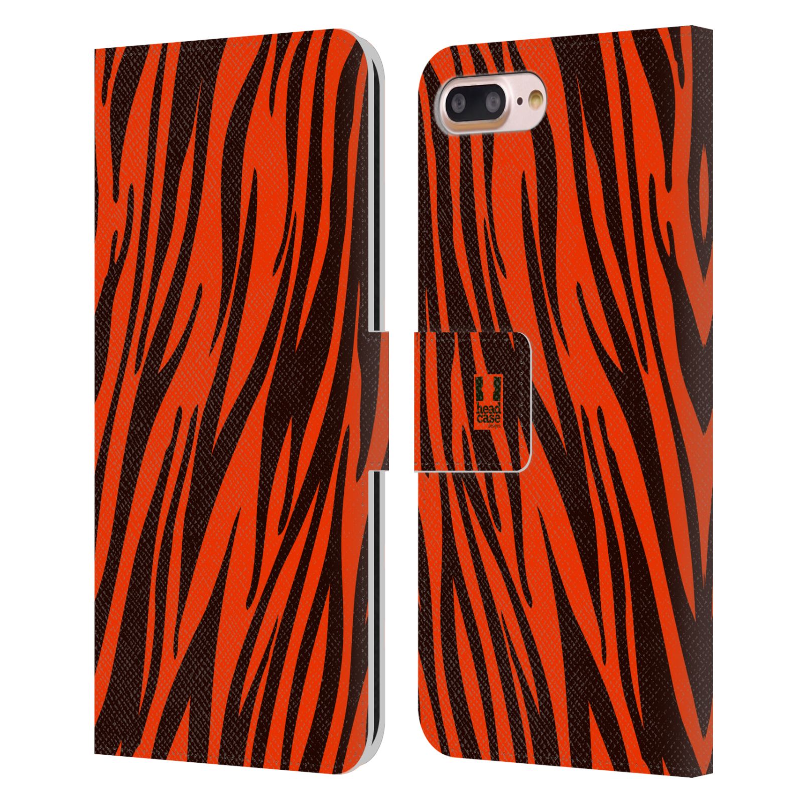 HEAD CASE Flipové pouzdro pro mobil Apple Iphone 7 PLUS / 8 PLUS Zvířecí barevné vzory oranžový tygr