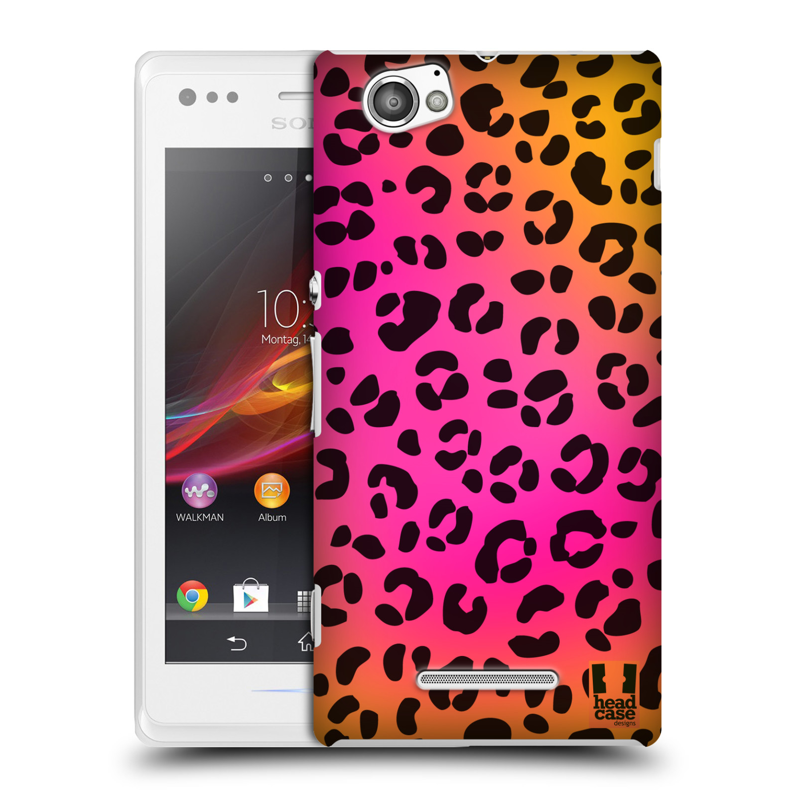 HEAD CASE plastový obal na mobil Sony Xperia M vzor Divočina zvíře růžový leopard