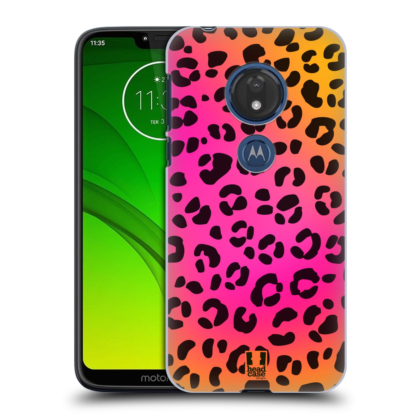 Pouzdro na mobil Motorola Moto G7 Play vzor Divočina zvíře růžový leopard