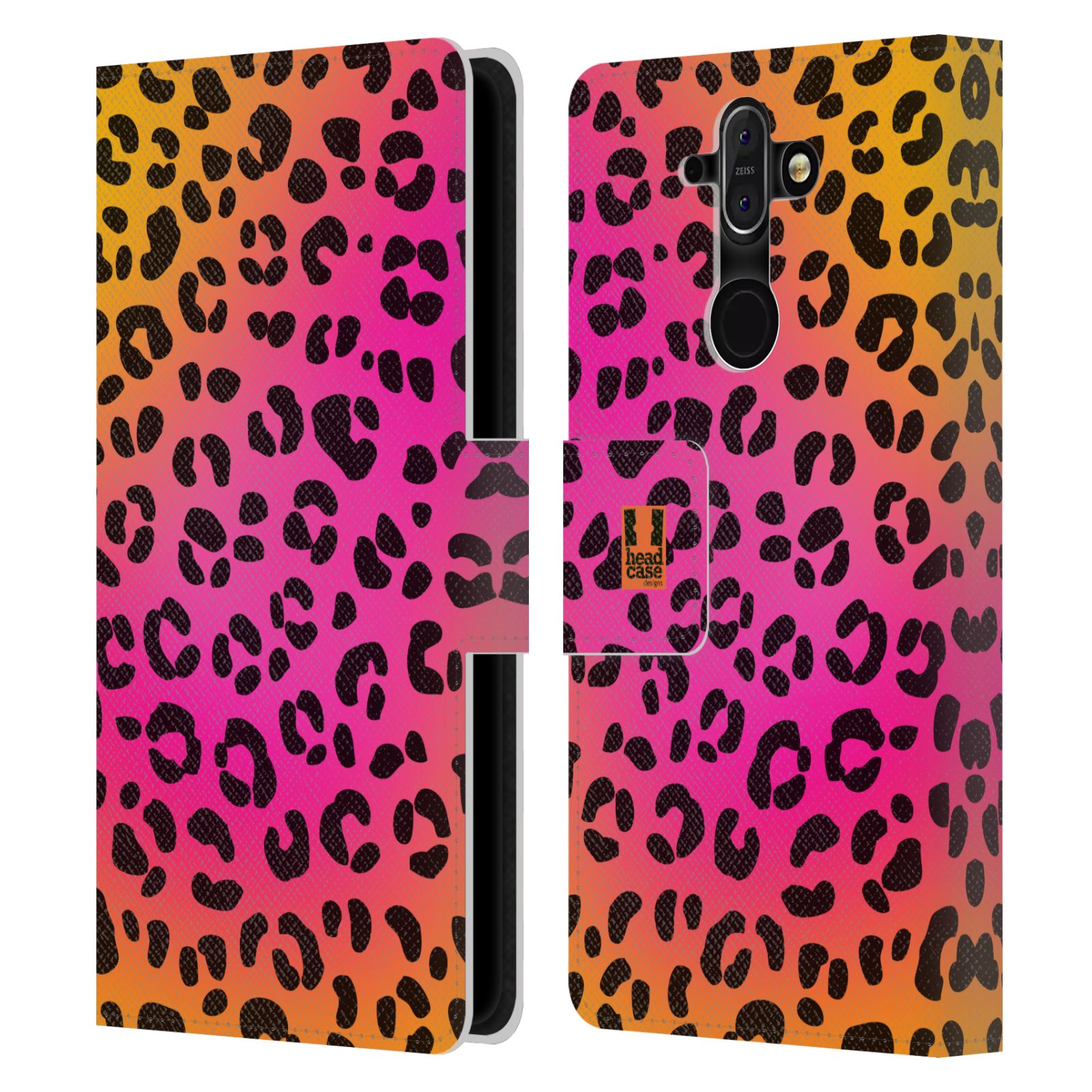 HEAD CASE Flipové pouzdro pro mobil Nokia 8 SIROCCO Zvířecí barevné vzory růžový leopard