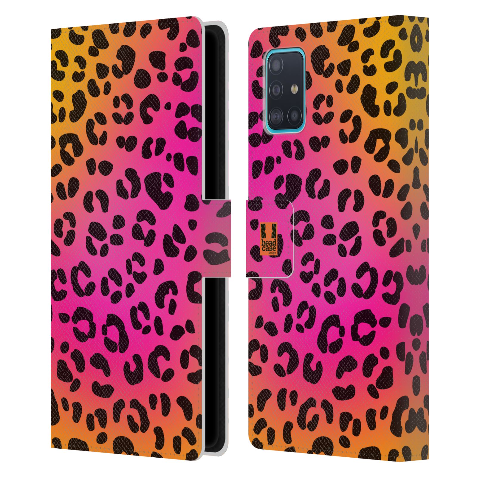 Pouzdro na mobil Samsung Galaxy A51 (A515F) Zvířecí barevné vzory růžový leopard