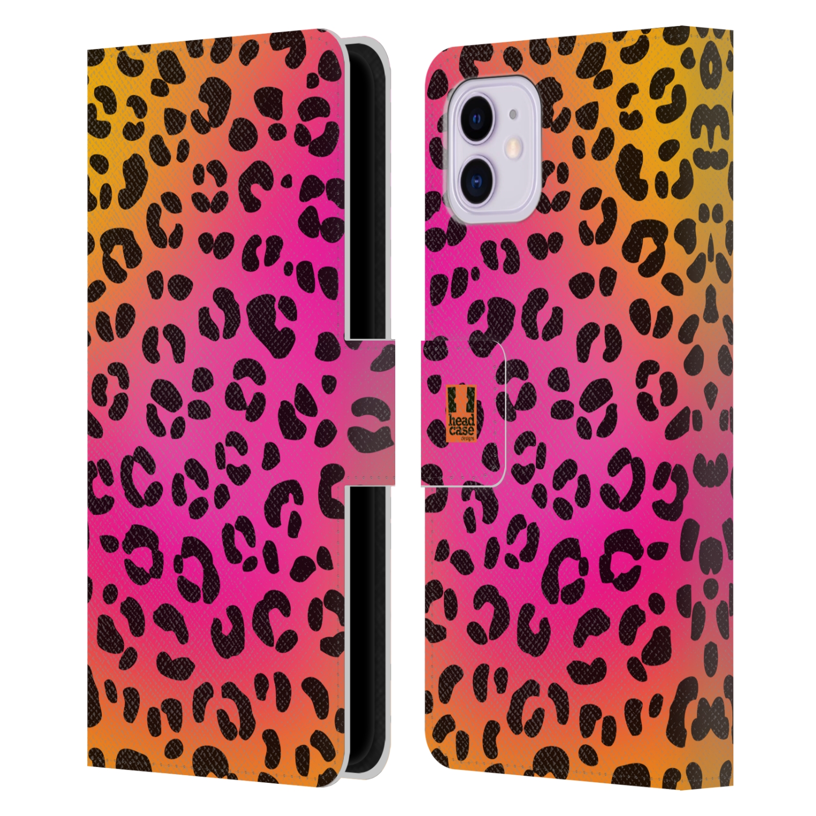 Pouzdro na mobil Apple Iphone 11 Zvířecí barevné vzory růžový leopard