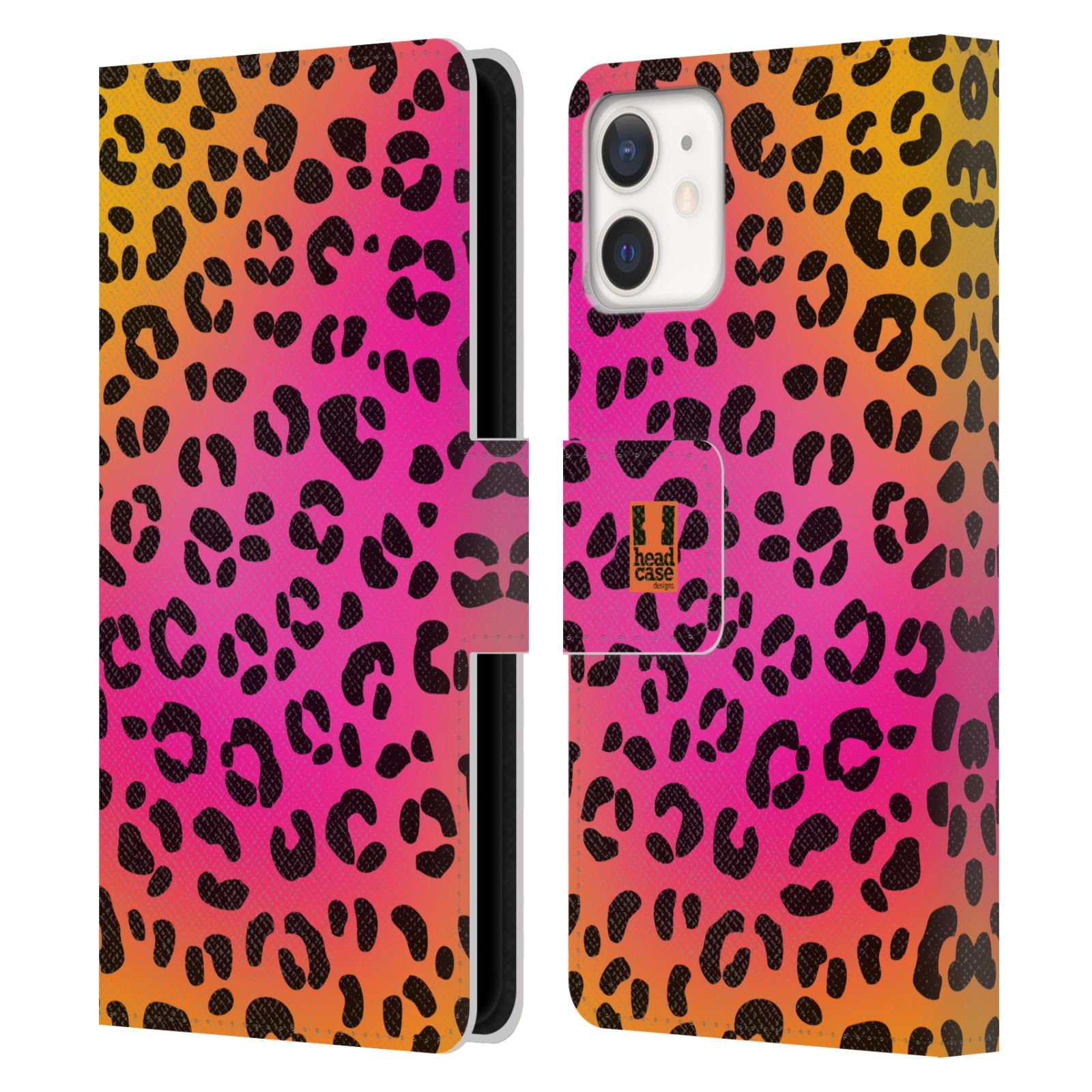 Pouzdro pro mobil Apple Iphone 12 MINI Zvířecí barevné vzory růžový leopard