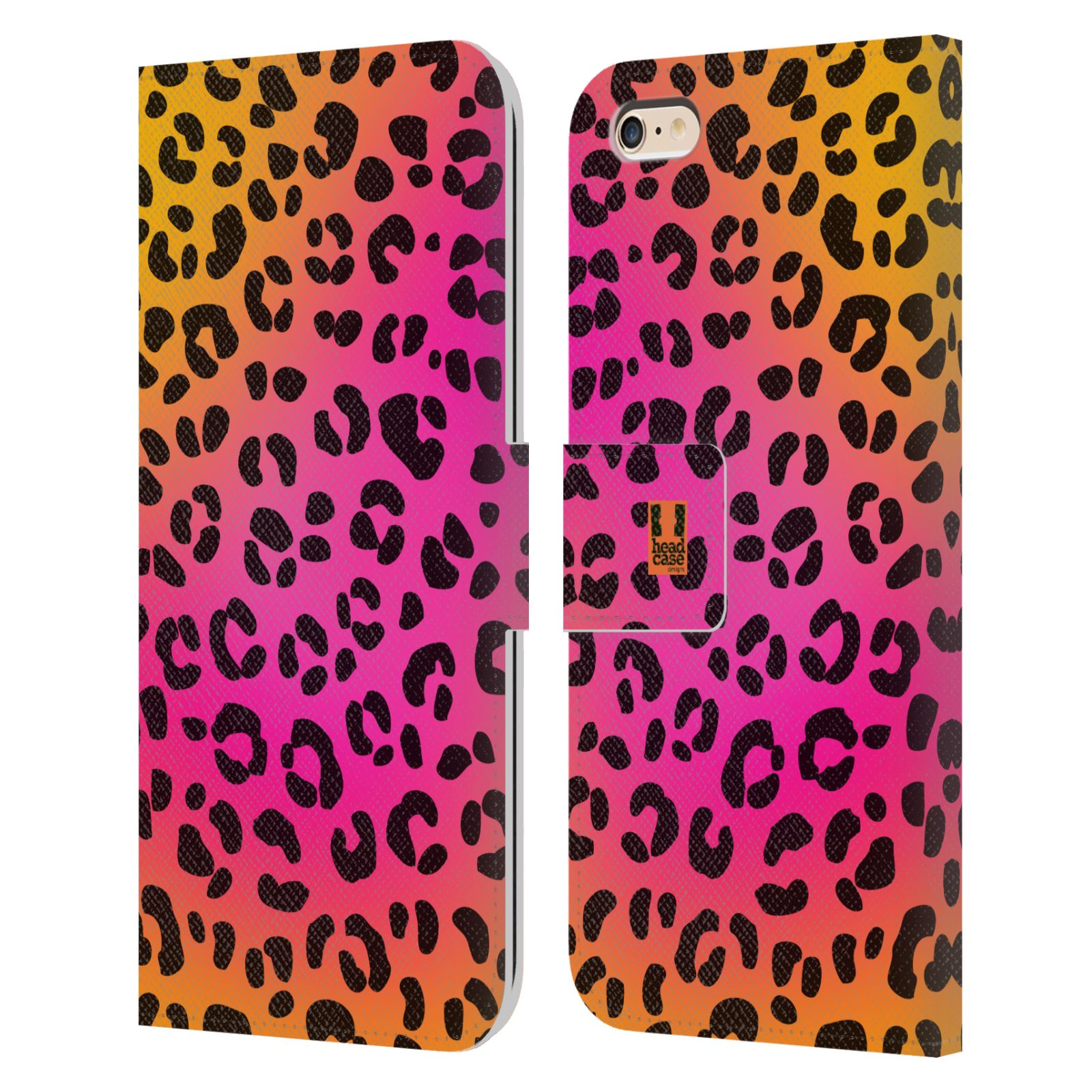 HEAD CASE Flipové pouzdro pro mobil Apple Iphone 6 PLUS / 6S PLUS Zvířecí barevné vzory růžový leopard