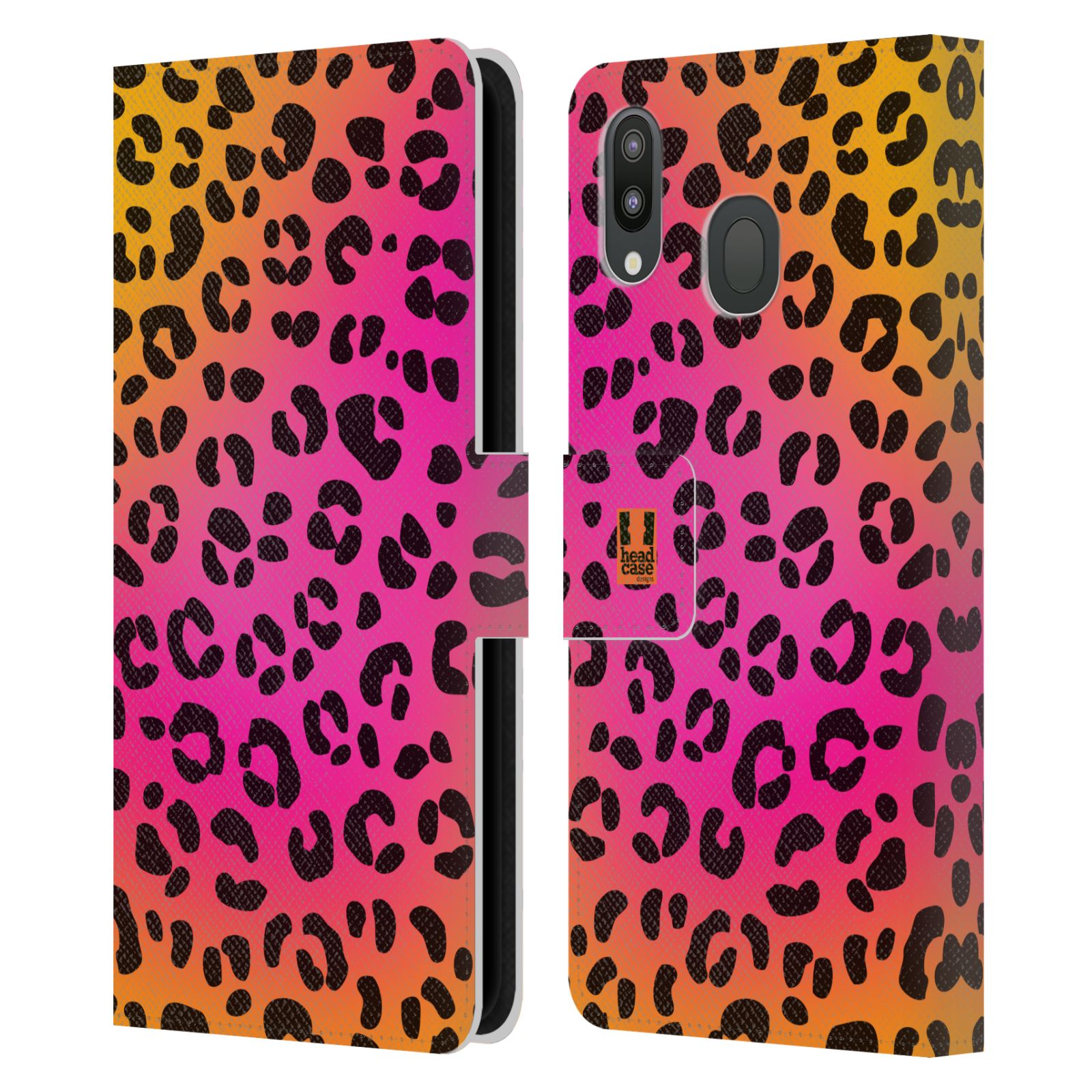 Pouzdro na mobil Samsung Galaxy M20 Zvířecí barevné vzory růžový leopard