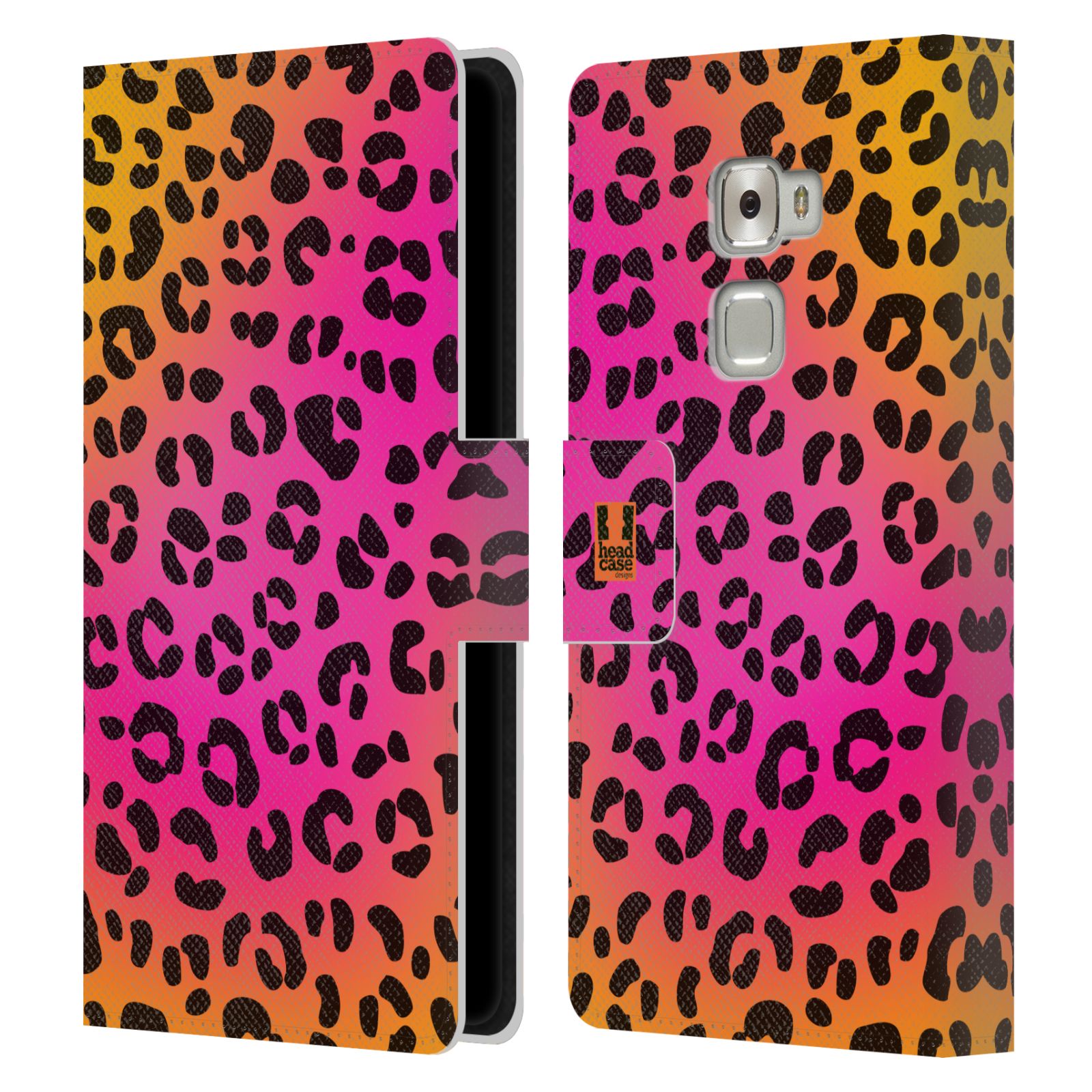 HEAD CASE Flipové pouzdro pro mobil Huawei MATE S Zvířecí barevné vzory růžový leopard
