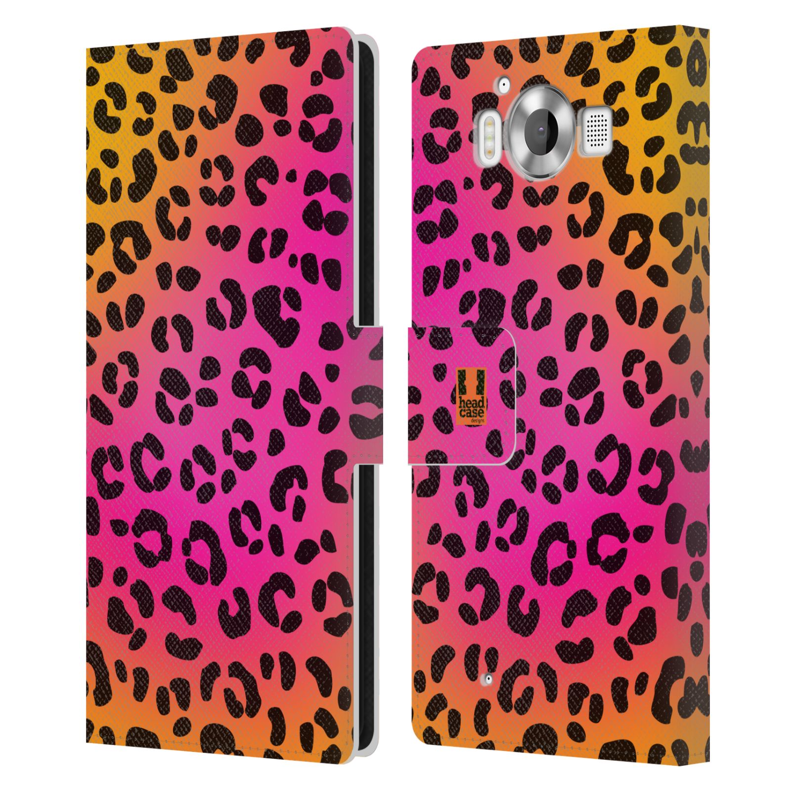 HEAD CASE Flipové pouzdro pro mobil Microsoft Lumia 950 / LUMIA 950 DUAL SIM Zvířecí barevné vzory růžový leopard
