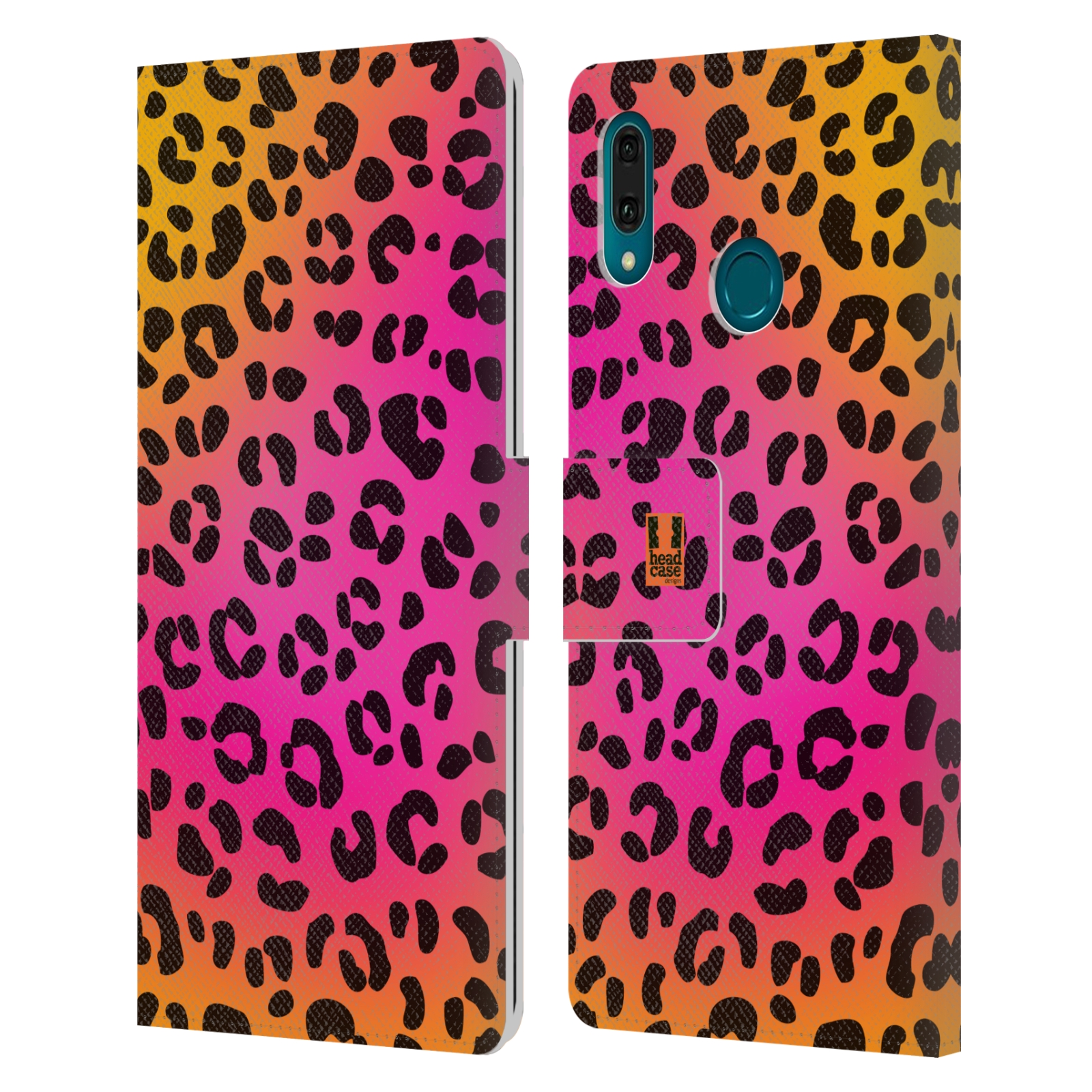 Pouzdro na mobil Huawei Y9 2019 Zvířecí barevné vzory růžový leopard