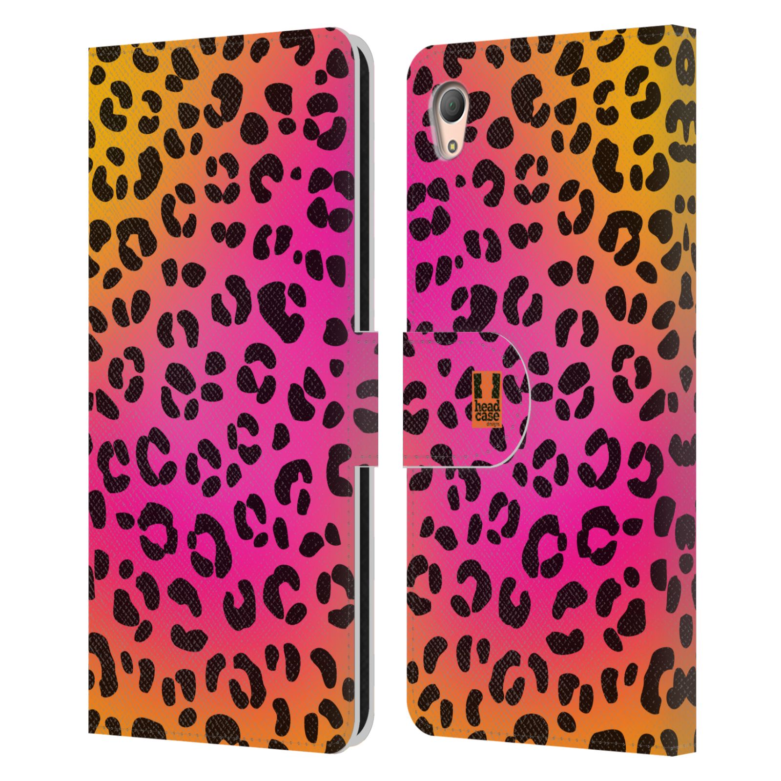 HEAD CASE Flipové pouzdro pro mobil SONY XPERIA Z3+ (PLUS) Zvířecí barevné vzory růžový leopard