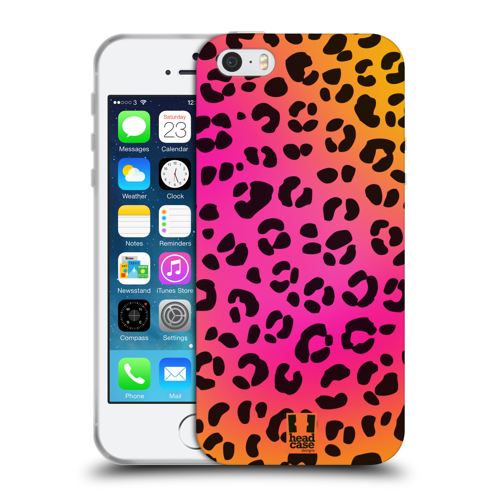 HEAD CASE silikonový obal na mobil Apple Iphone 5/5S vzor Divočina zvíře růžový leopard